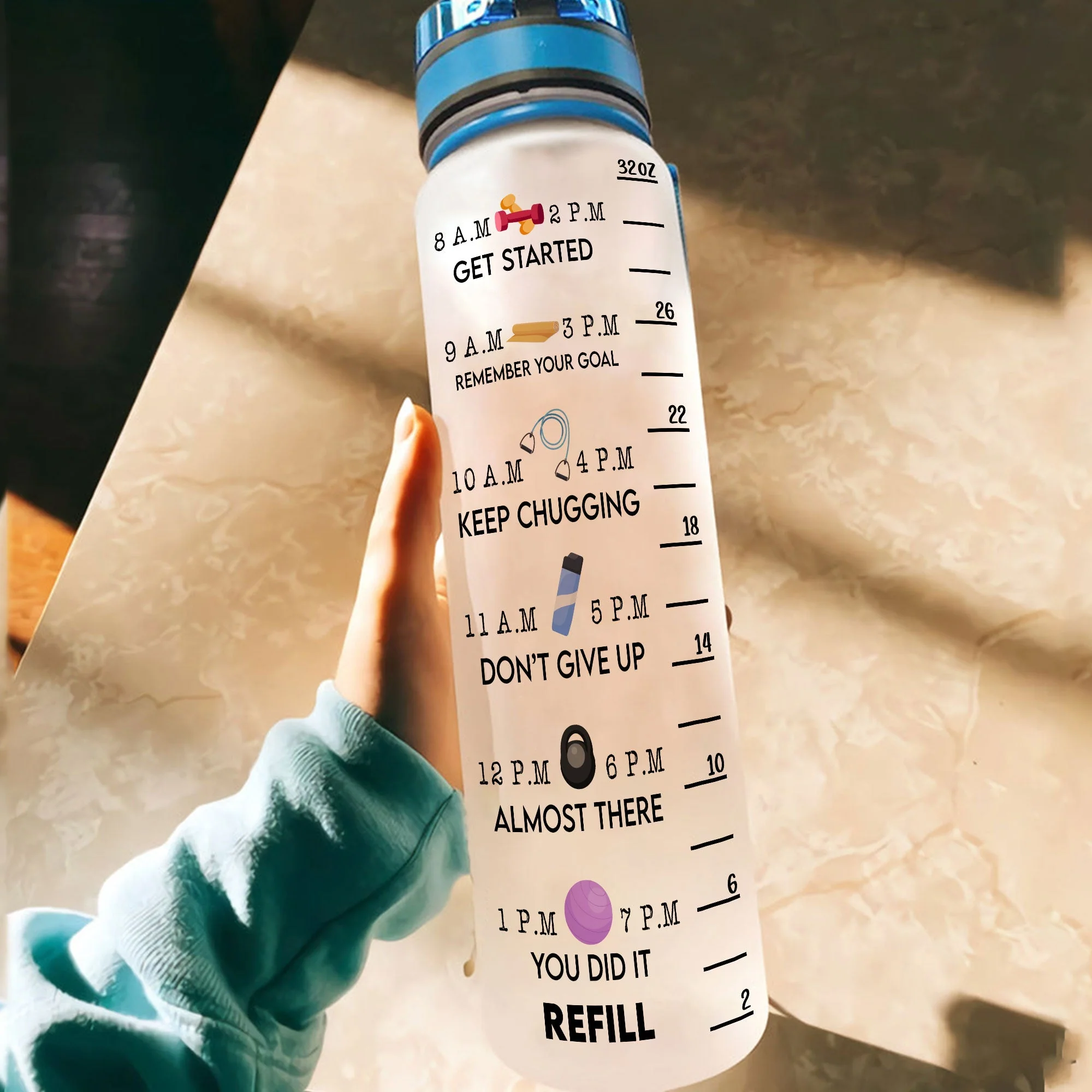 Stop Slacking Drink Your Water - Personalized Tracker Bottle - Birthday Motivation Gift For Fitness Girls, Gymers, Besties, Sisters, Daughters - Image 4