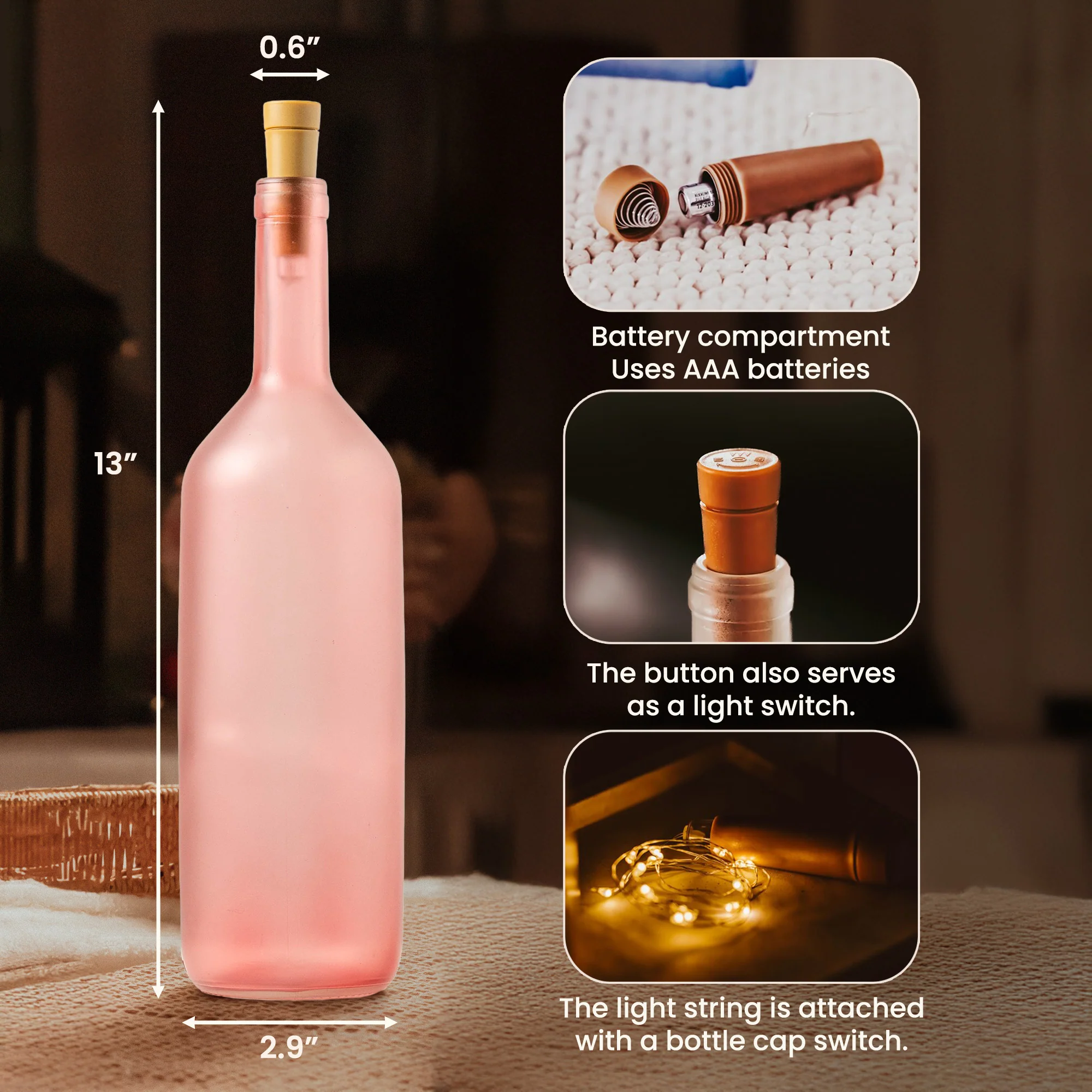 Straighten Your Crown Granddaughter - Personalized Bottle Lamp - Image 5