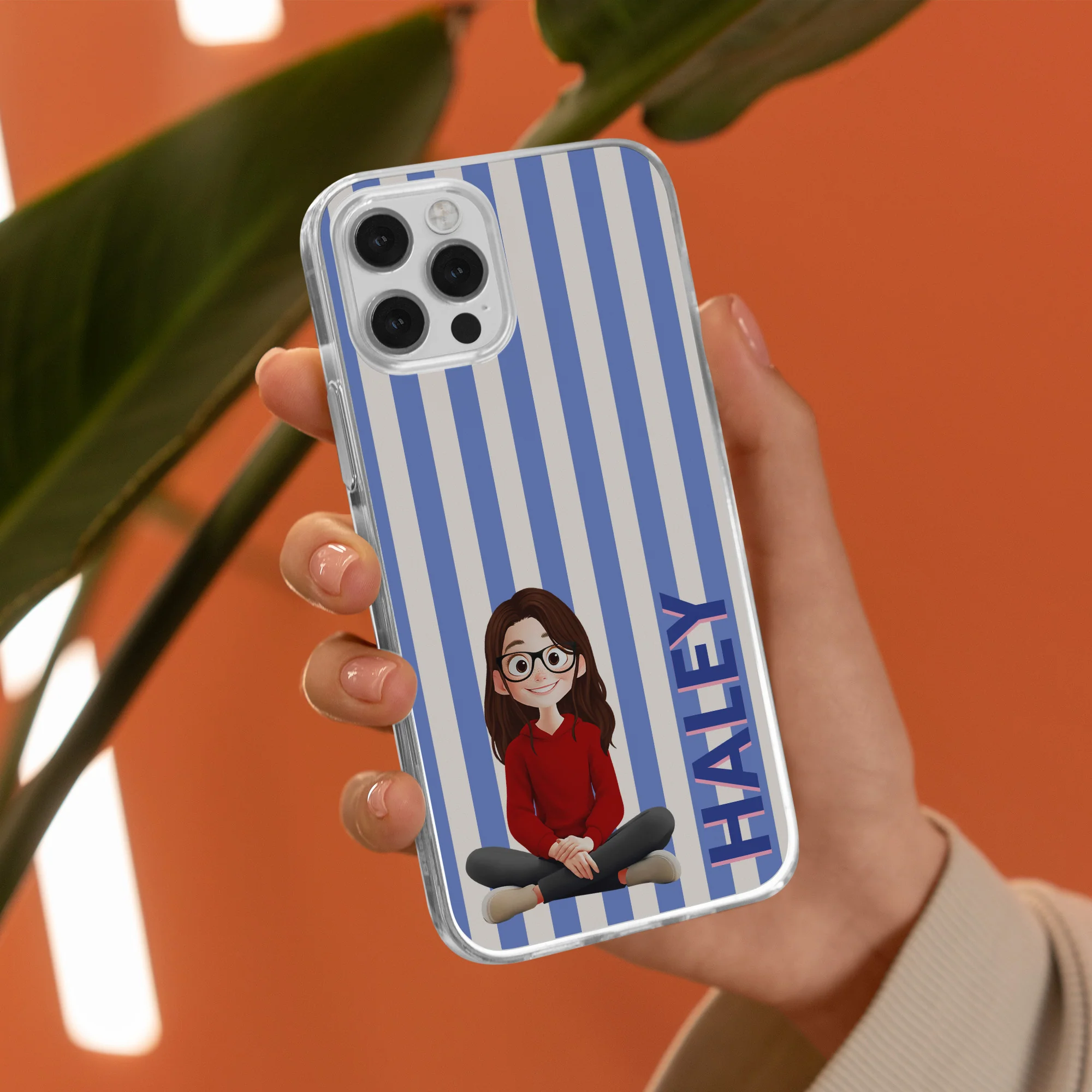 Stripes Aesthetic With Cute Cartoon - Personalized Clear Phone Case - Image 4