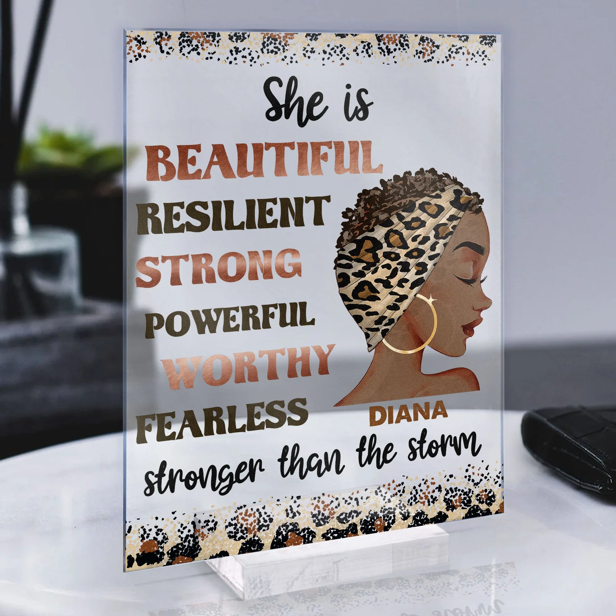 Stronger Than The Storm - Personalized Acrylic Plaque - Image 5