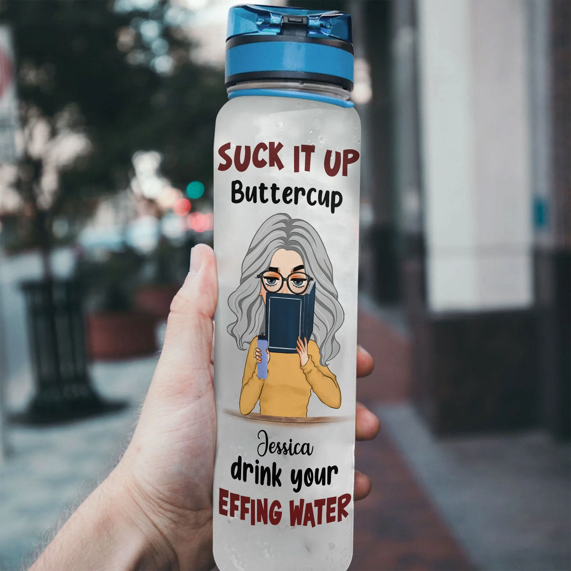 Suck It Up Buttercup  - Personalized Water Tracker Bottle - Image 3