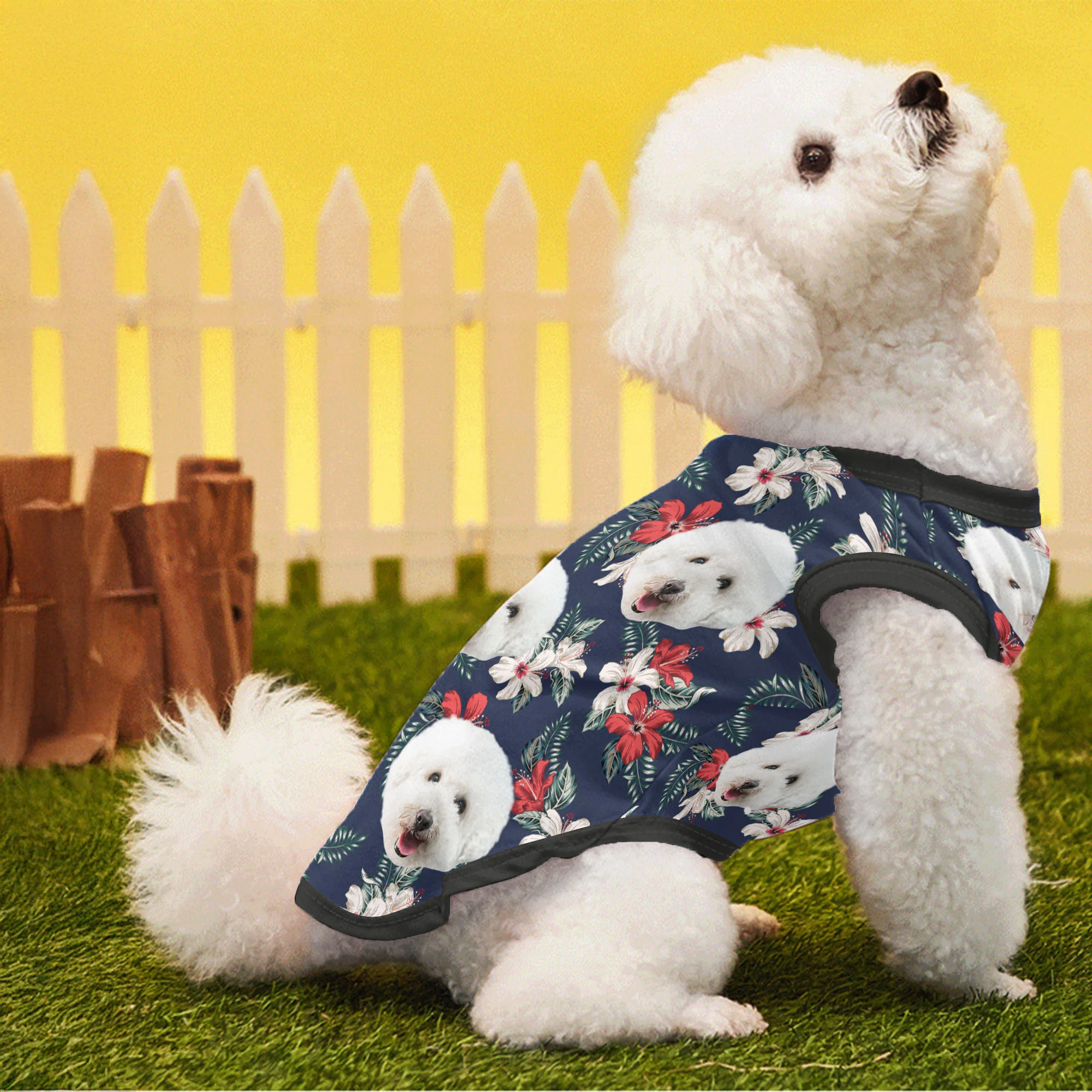 Summer Floral - Personalized Photo Dog Shirt - Image 4