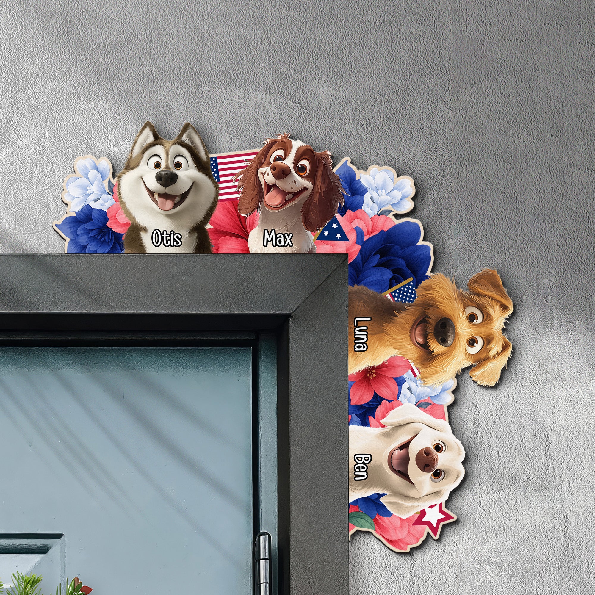 Summer In The Corner Dog Lovers - Personalized Door Corner Wood Sign - Image 2