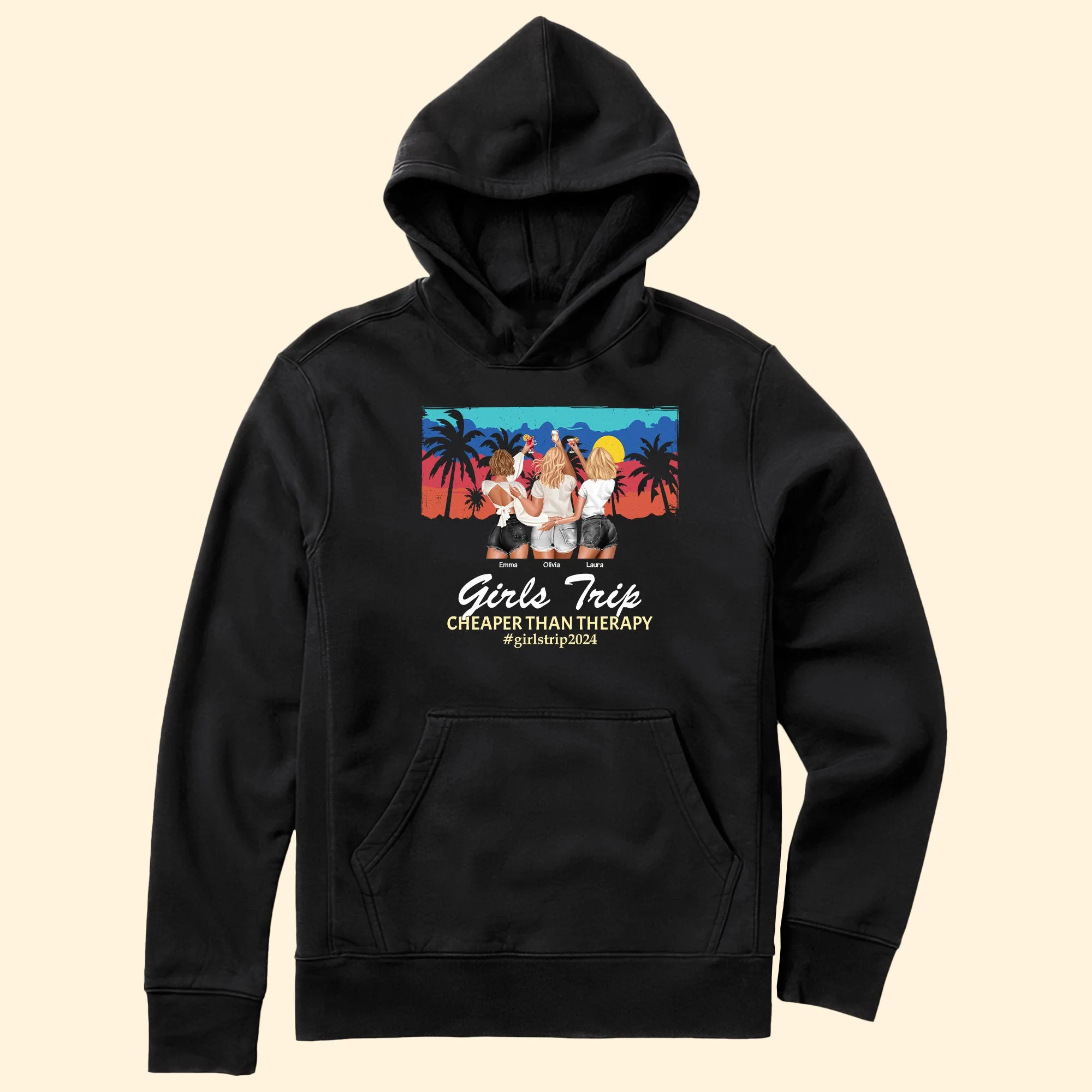 Sunset Retro Girls Trip - Personalized Shirt - Image 6