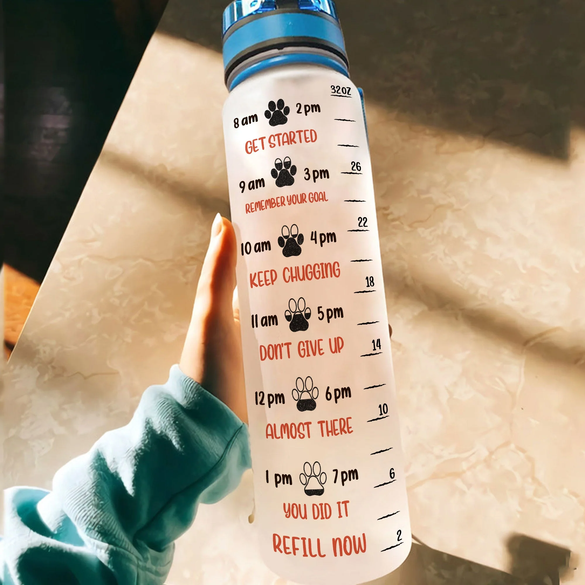 Super Sexy Dog Mom - Personalized Water Bottle With Time Marker - Funny, Birthday Gift For Dog Mom, Dog Mama, Fur Mama, Dog Lover, Dog Owner - Image 3