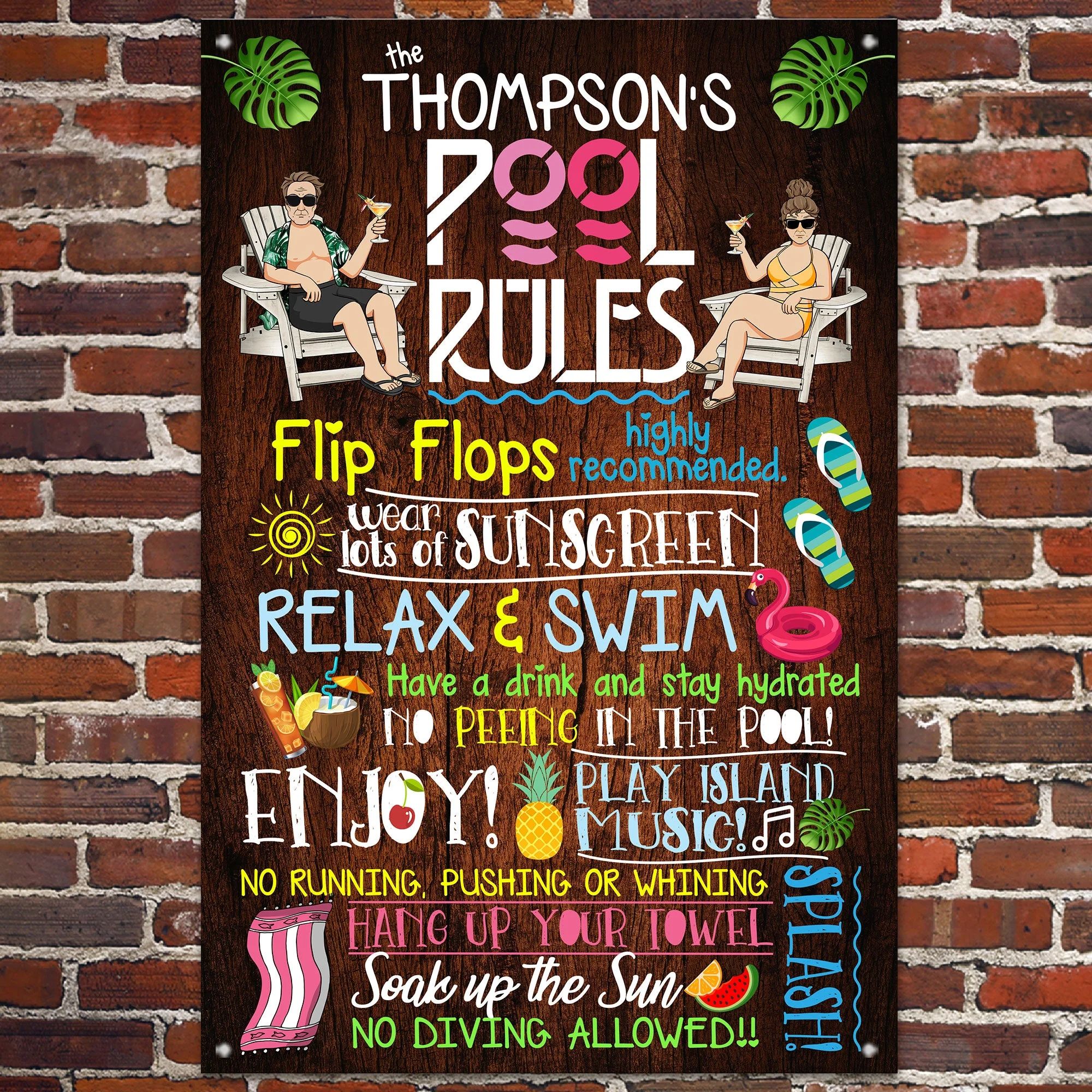 Swimming Pool Rules - Personalized Metal Sign - Image 3