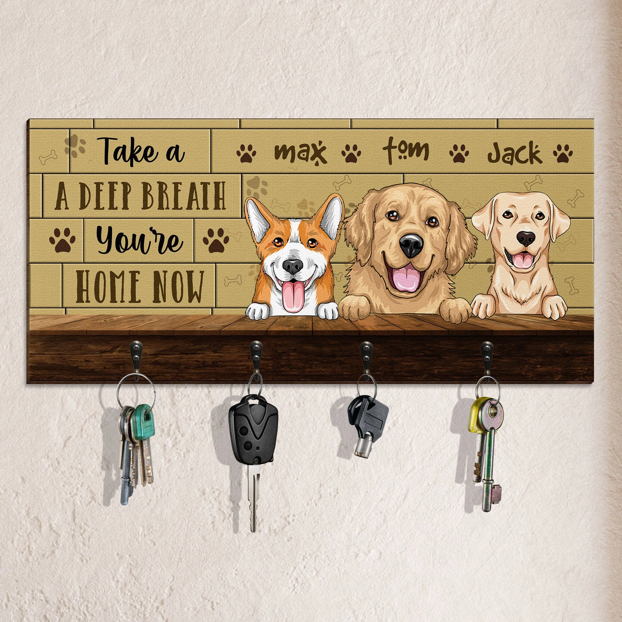 Take A Deep Breath You're Home Now - Personalized Key Holder - Image 2