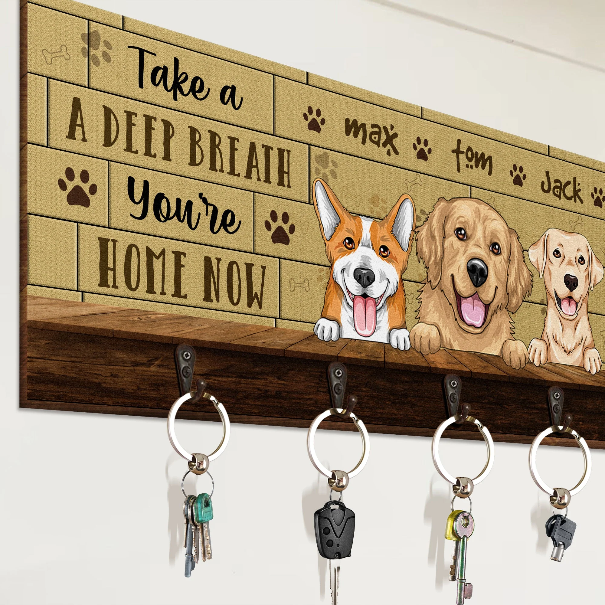 Take A Deep Breath You're Home Now - Personalized Key Holder - Image 3