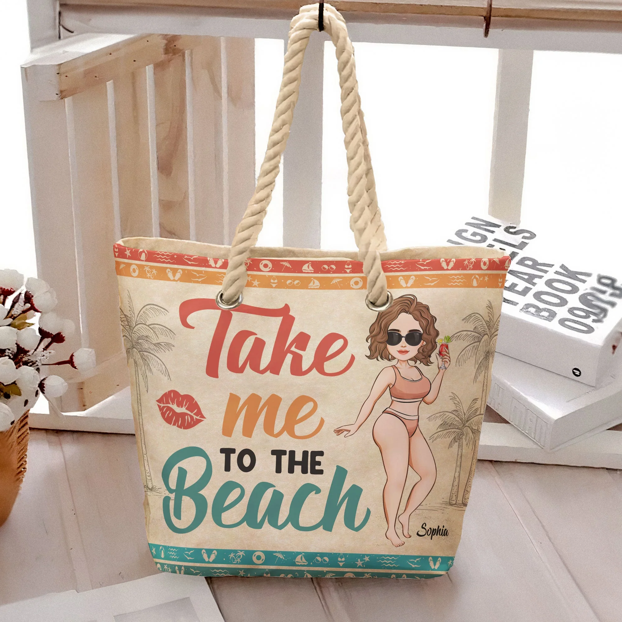 Take Me To The Beach - Personalized Beach Bag - Image 4