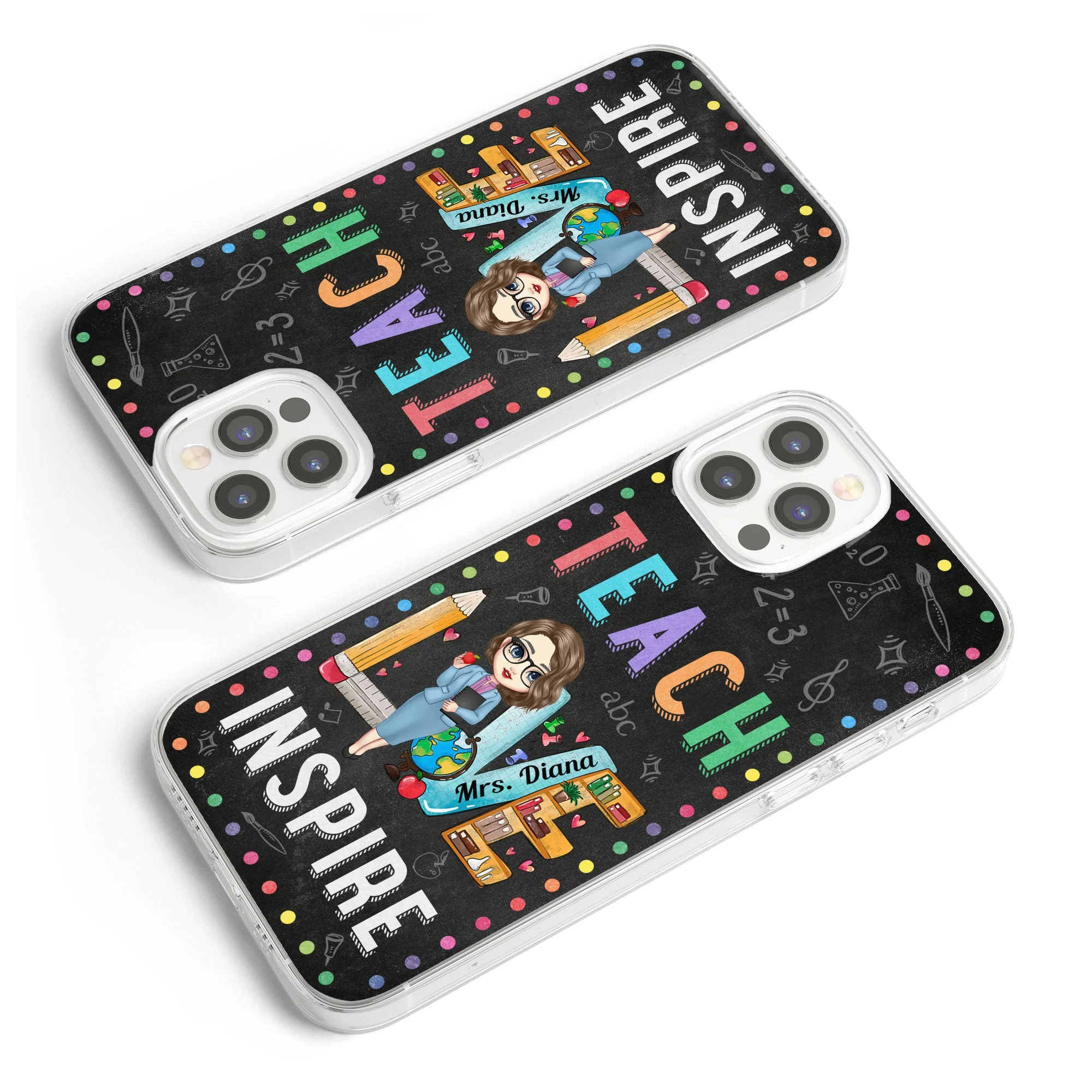 Teach Love Inspire - Personalized Clear Phone Case - Image 5