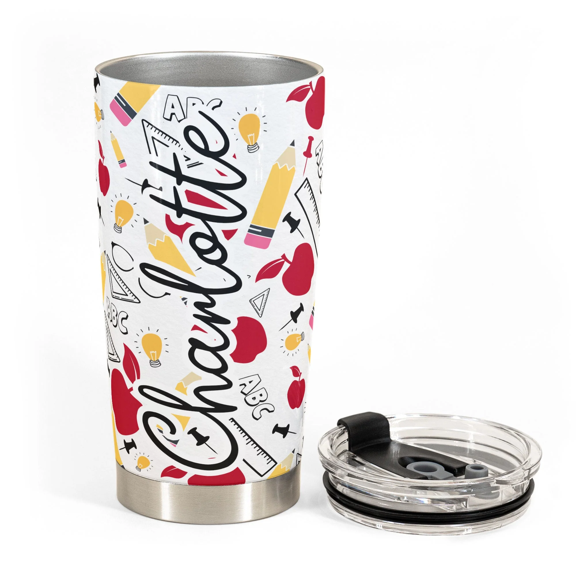 Teach Love Inspire  - Personalized Tumbler Cup - Birthday Gift For Teachers - Image 3