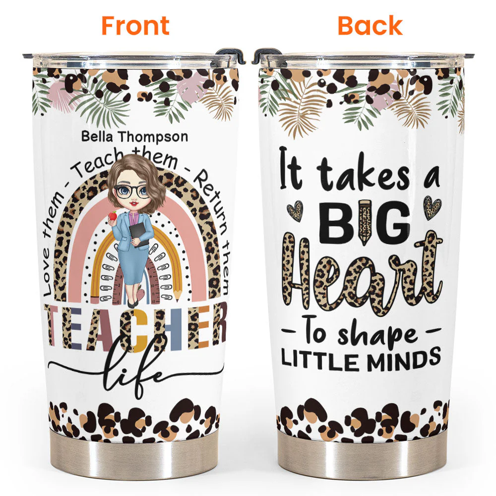 Teach Them Love Them Return Them Teacher Life - Personalized Tumbler Cup - Birthday, Funny, Motivation Gift For Teachers, Teacher Assistants - Image 4