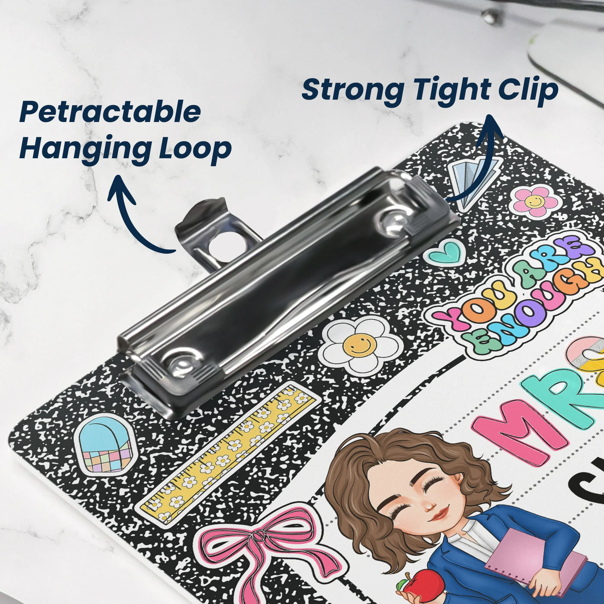 Teacher Back To School Gift Composition Book Design - Personalized Acrylic Clipboard - Image 3