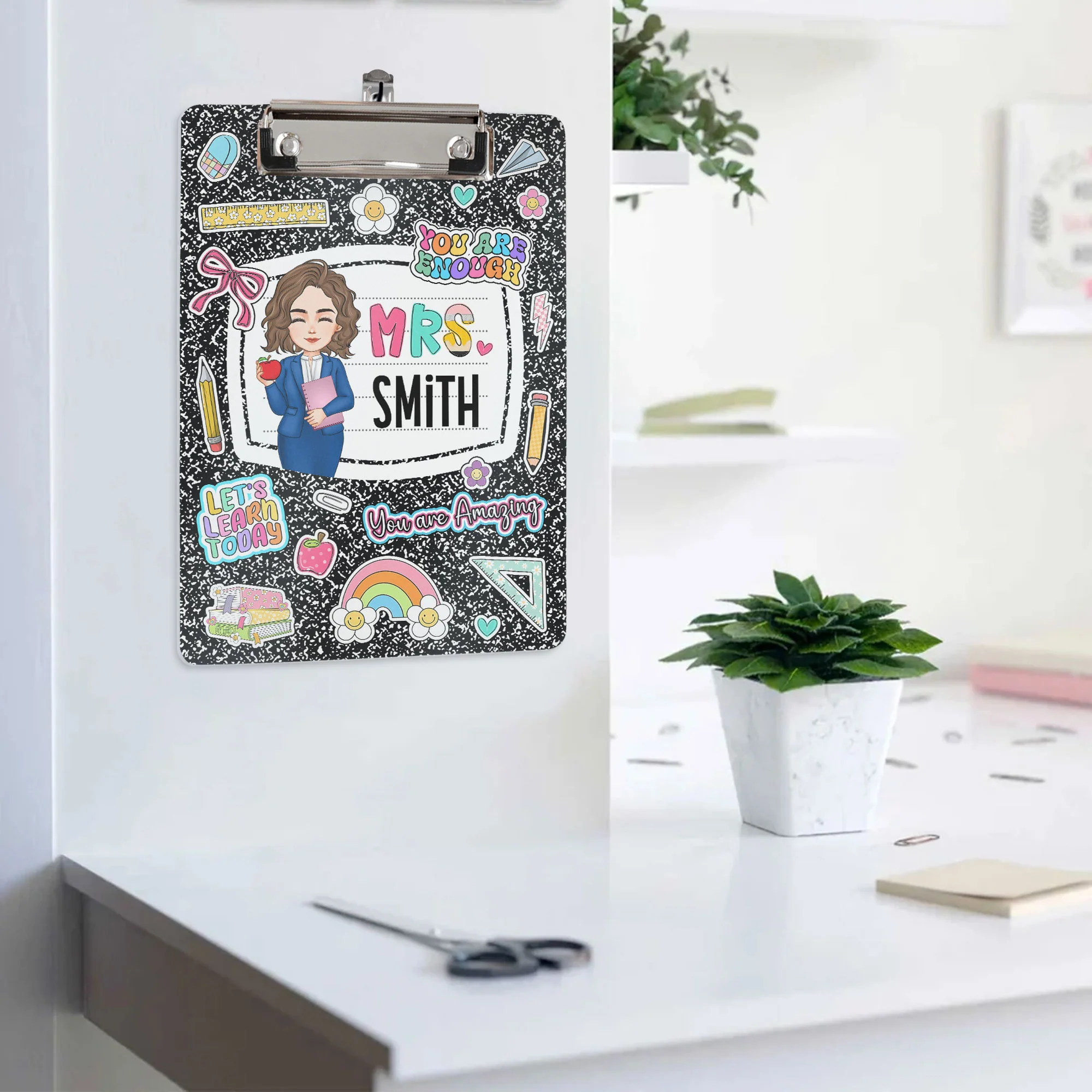 Teacher Back To School Gift Composition Book Design - Personalized Acrylic Clipboard - Image 5