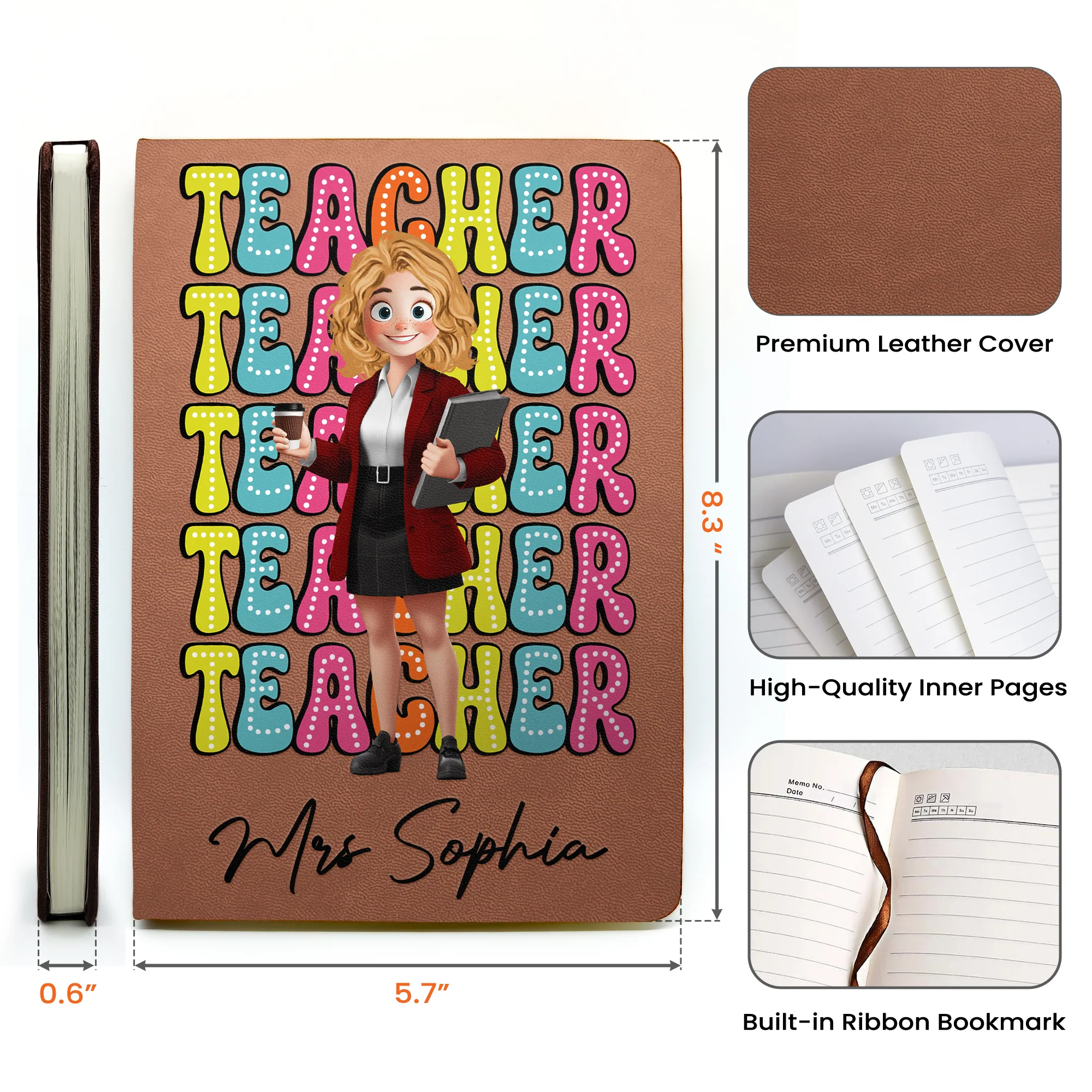 Teacher Cartoon Version - Personalized Journal - Image 6