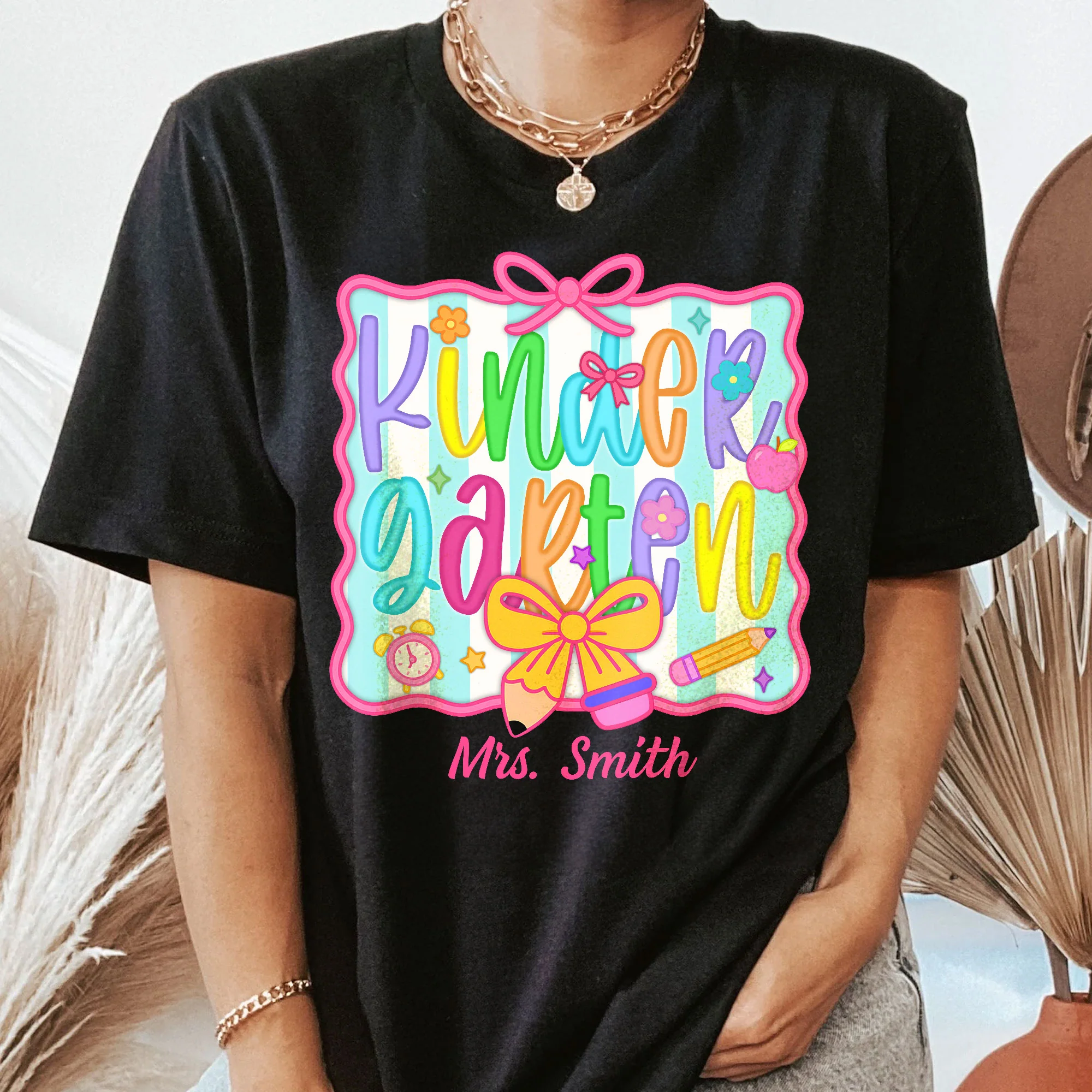 Teacher Custom Grade Back To School First Day Of School - Personalized Shirt - Image 2