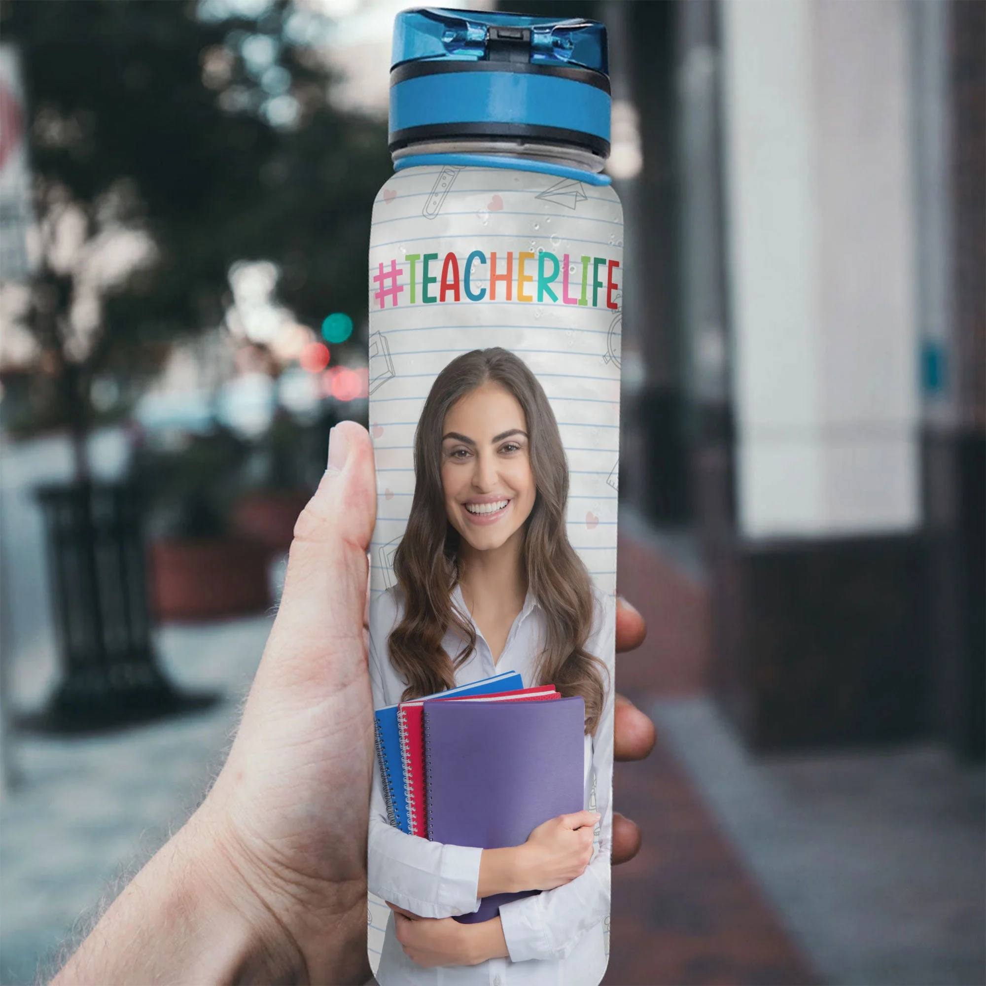 Teacher Life Affirmation - Personalized Photo Water Bottle - Image 5