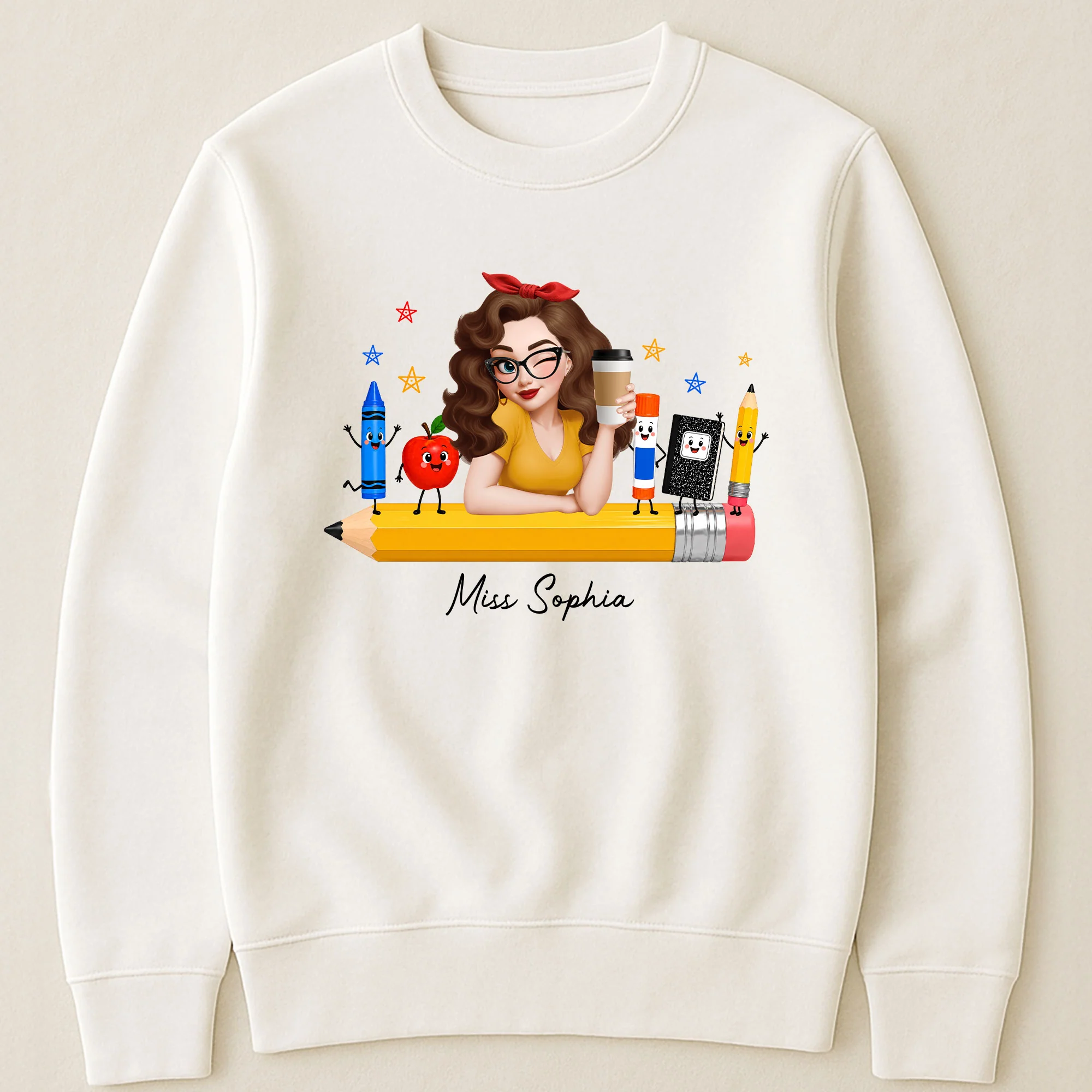 Teacher Life Happy School Supplies - Personalized Shirt - Image 4