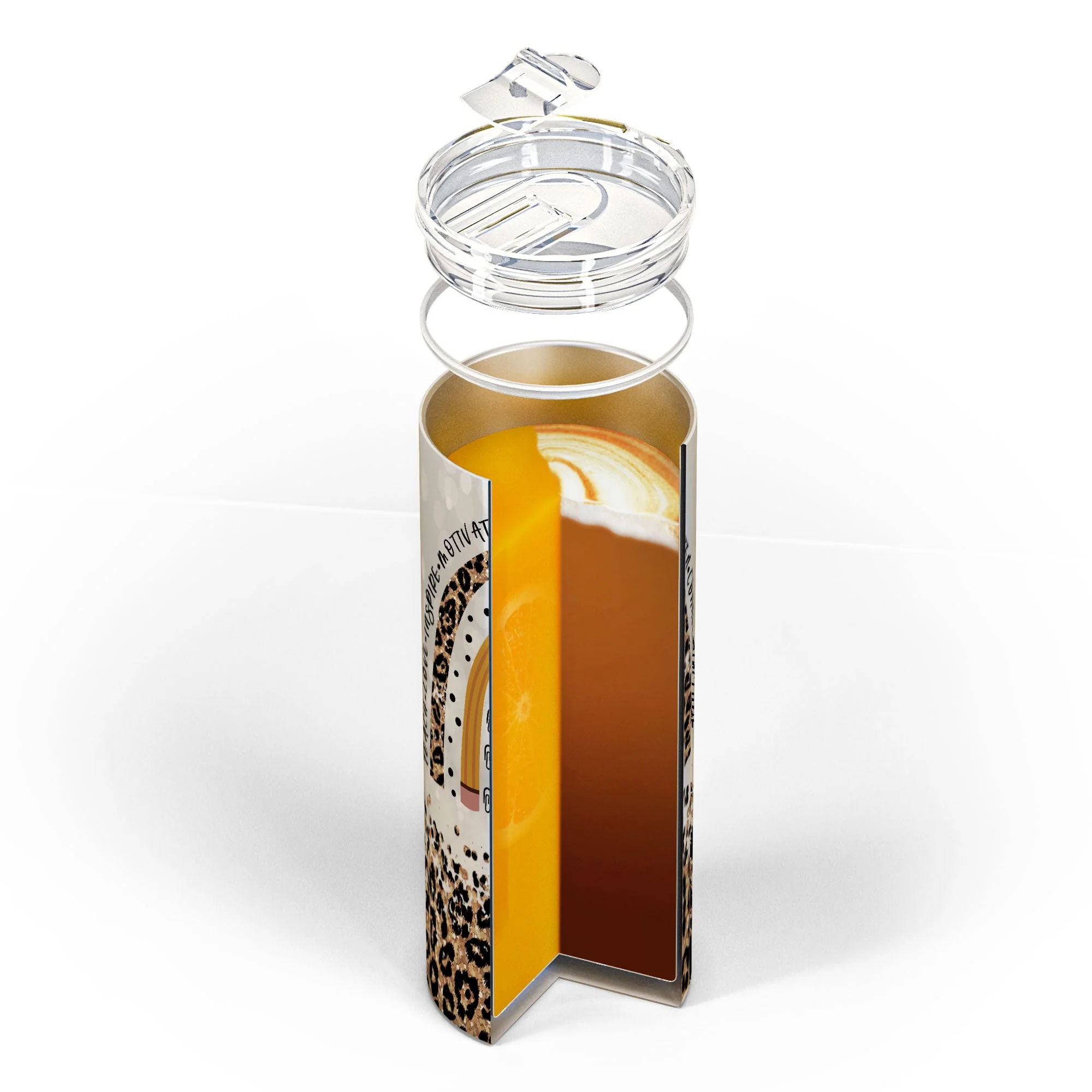 Teacher Life Leopard Version - Personalized Skinny Tumbler - Birthday Gift For Teachers - Image 6