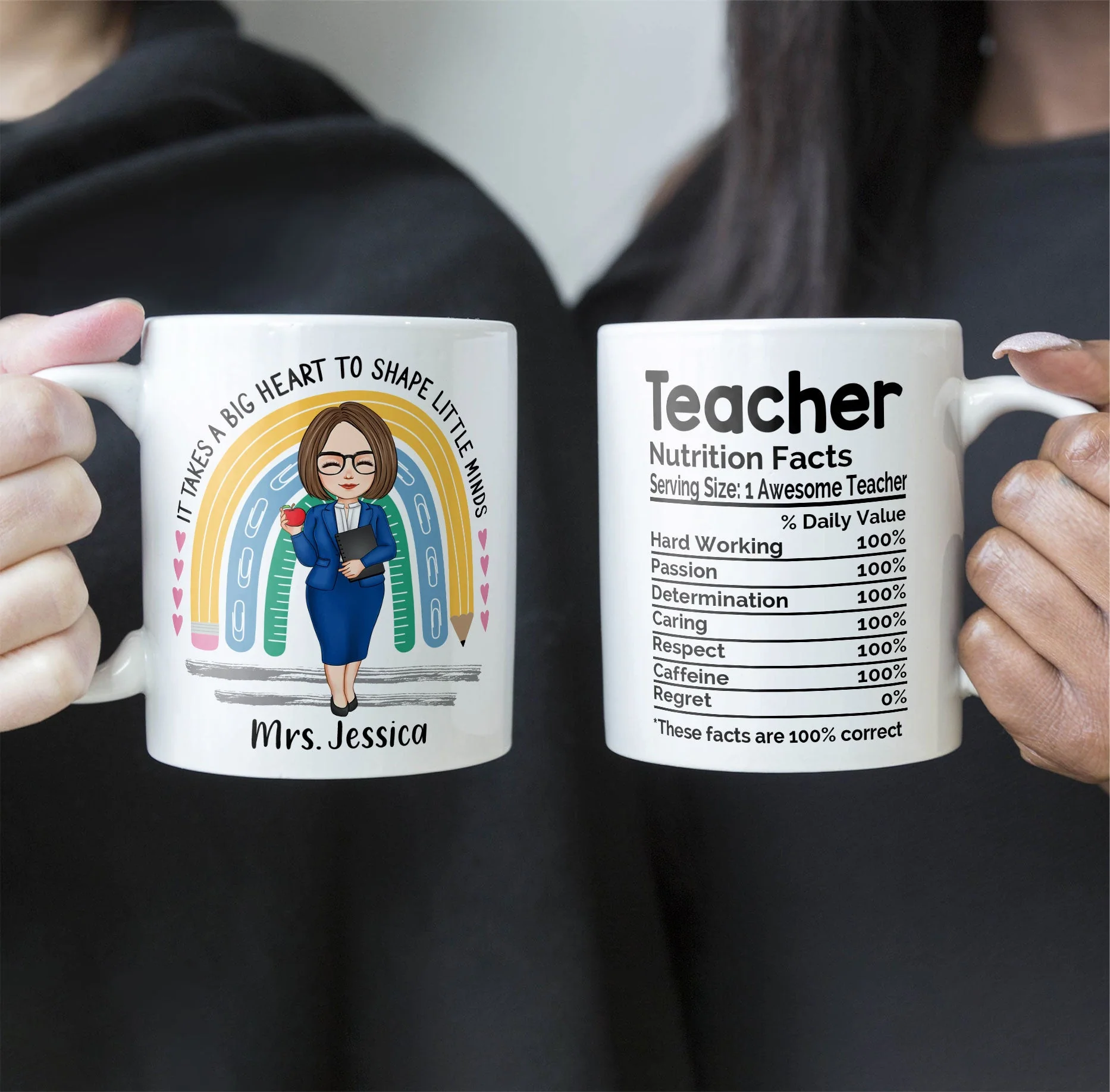 Teacher Nutrition Facts - Personalized Mug - Image 4