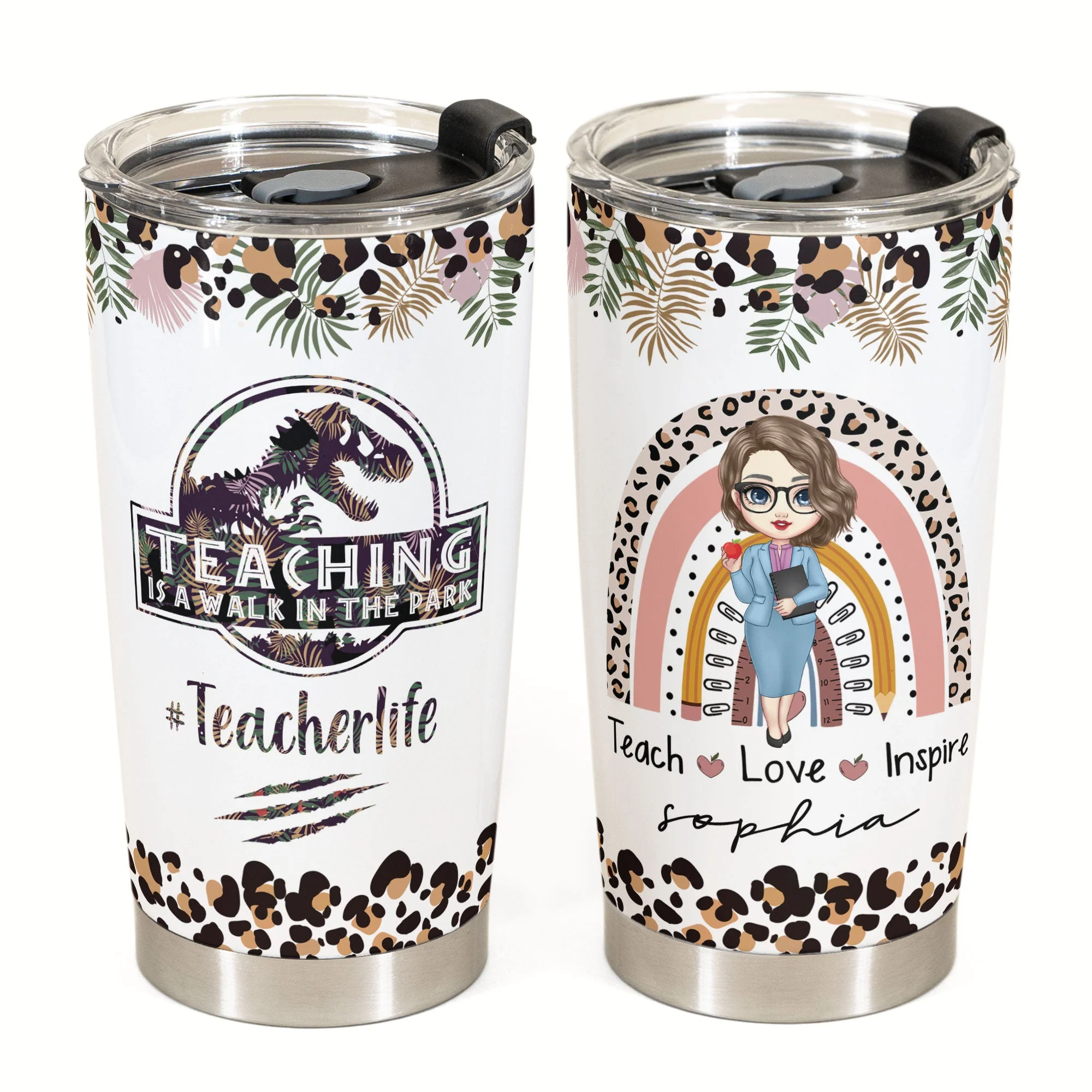 Teaching Is A Walk In The Park - Personalized Tumbler Cup - Back To School Gift For Teacher - Image 2