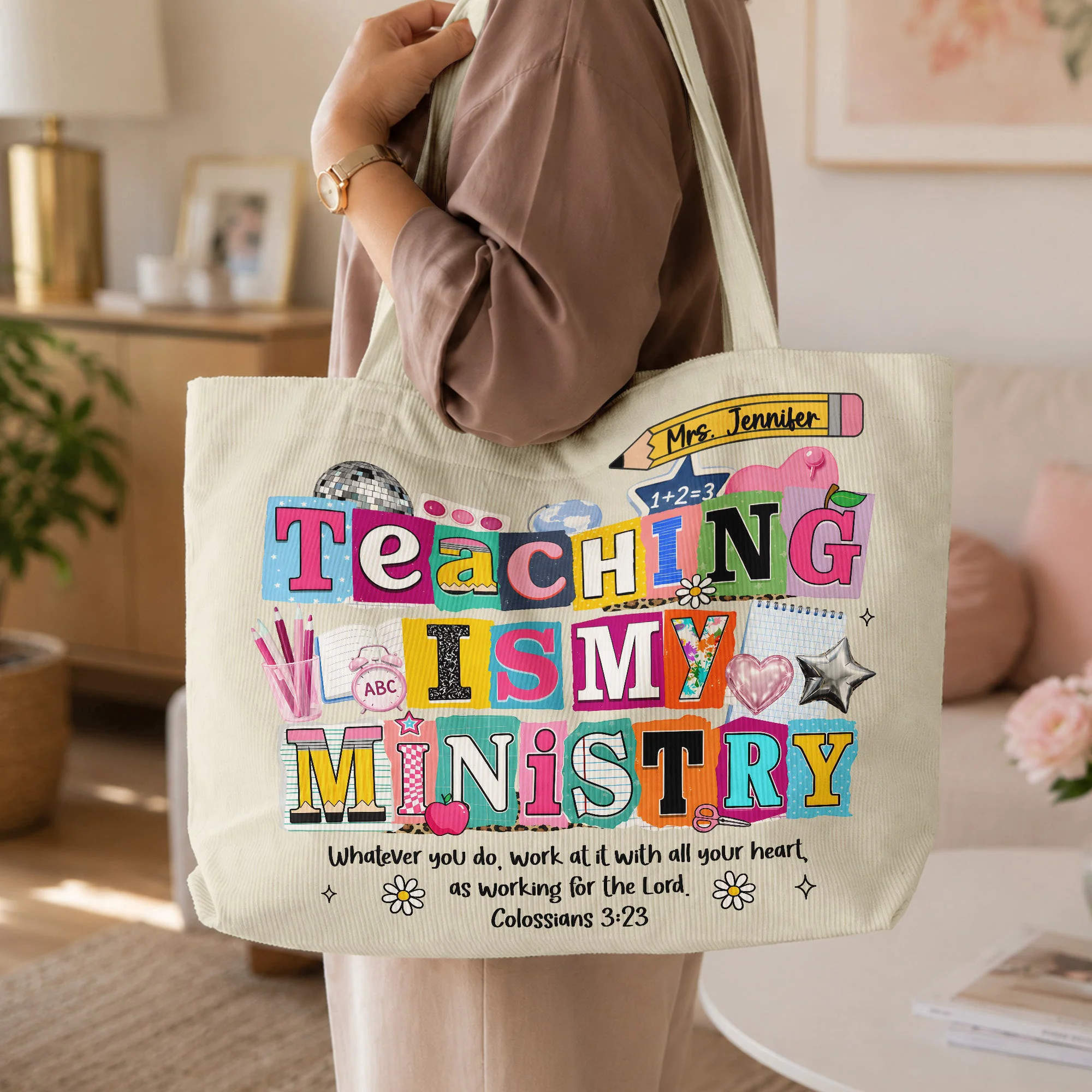 Teaching Is My Ministry - Personalized Tote Bag - Image 3