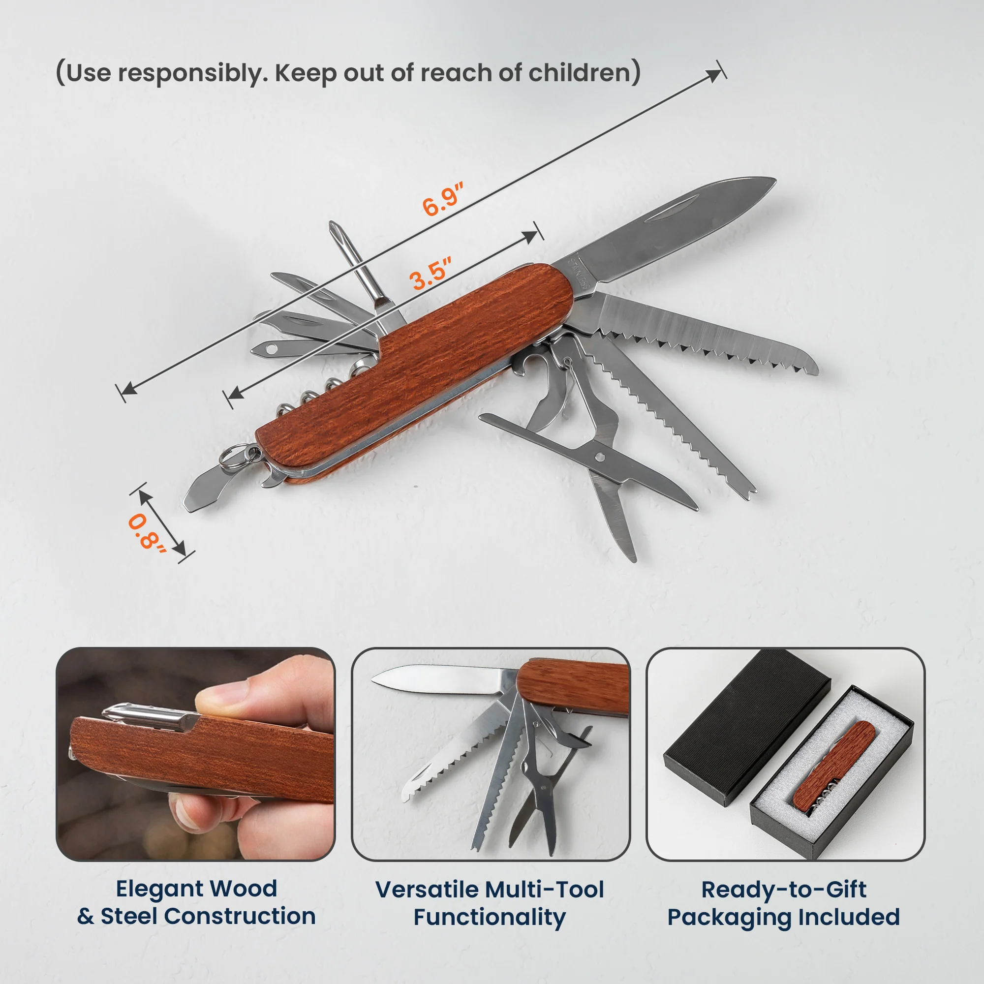 Thank You Dad, Father's Day Gift - Personalized Multi Tool Knife - Image 6