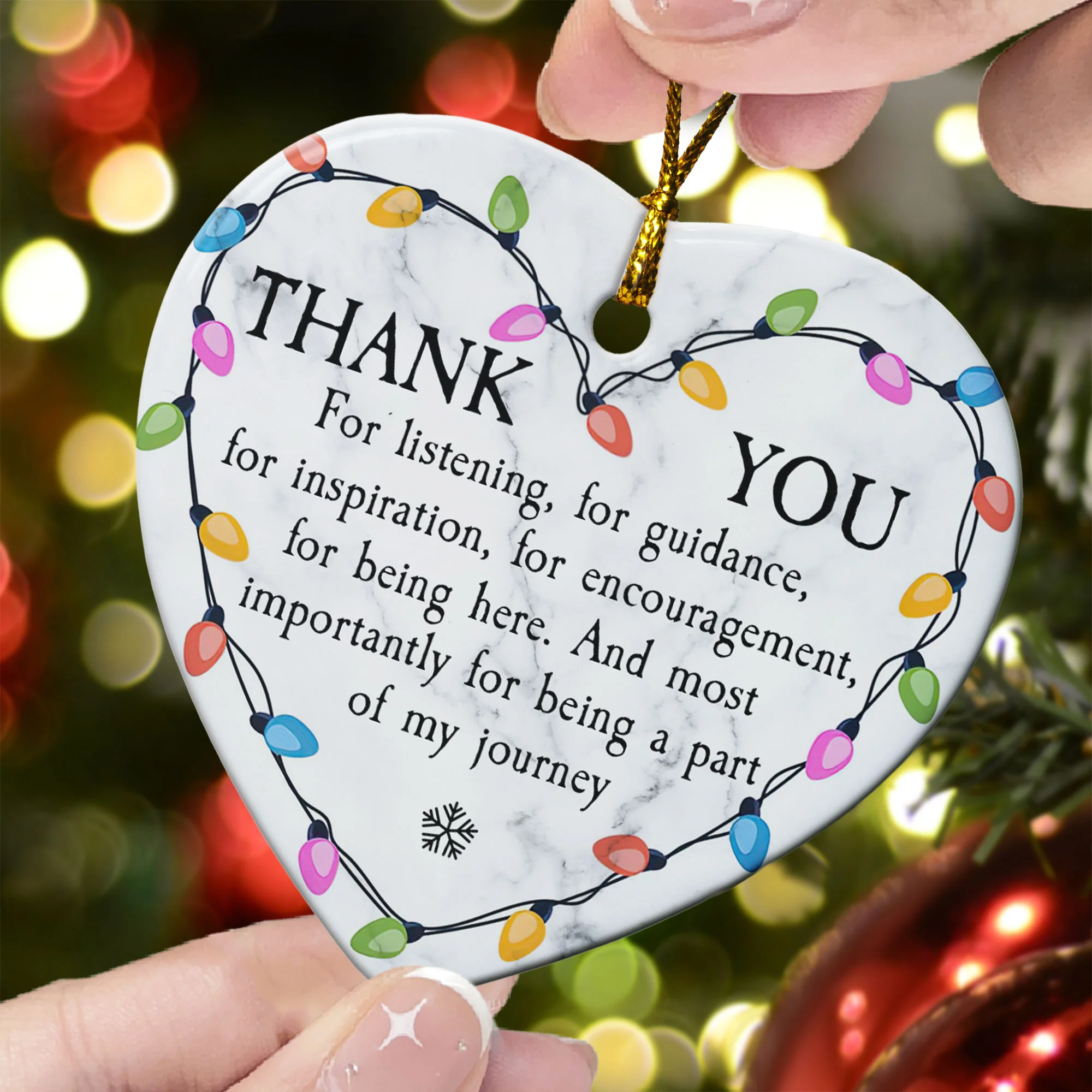 Thank You For Being A Part Of My Journey Heart-shaped Christmas Ornament - Image 3