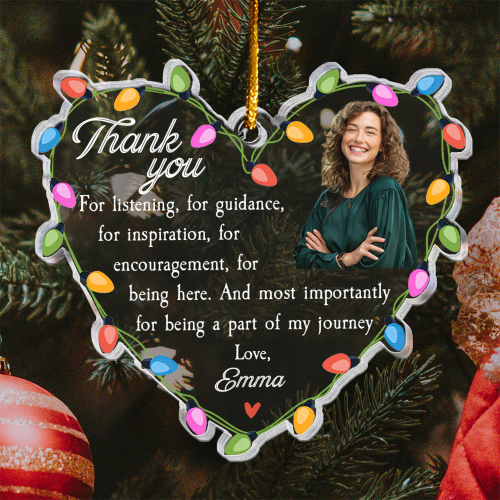 Thank You For Being A Part Of My Journey - Personalized Acrylic Photo Ornament - Image 4