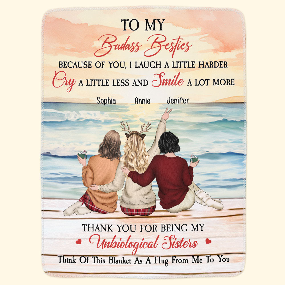 Thank You For Being My Unbiological Sister Friendship Gift - Personalized Blanket - Image 6