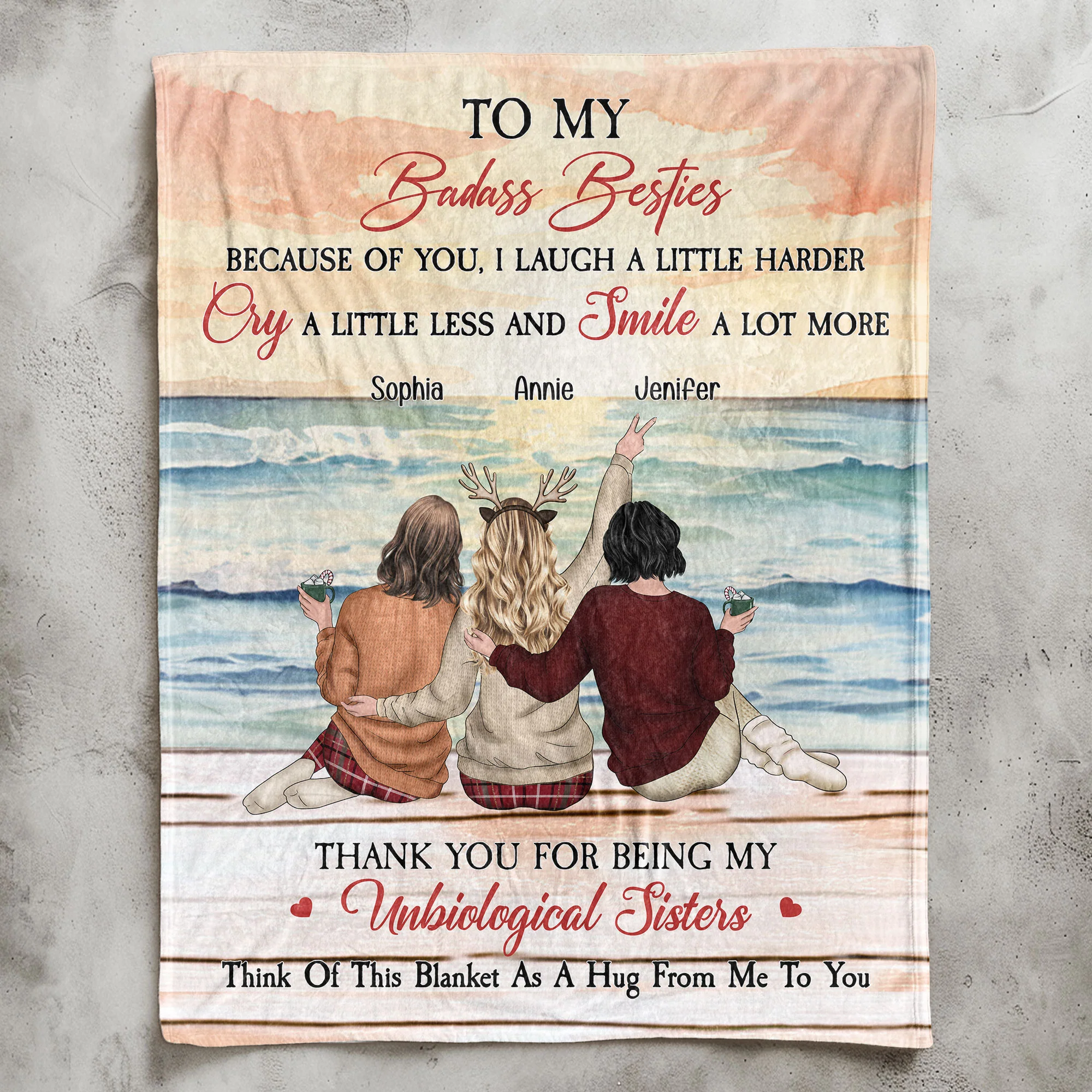 Thank You For Being My Unbiological Sister Friendship Gift - Personalized Blanket - Image 7