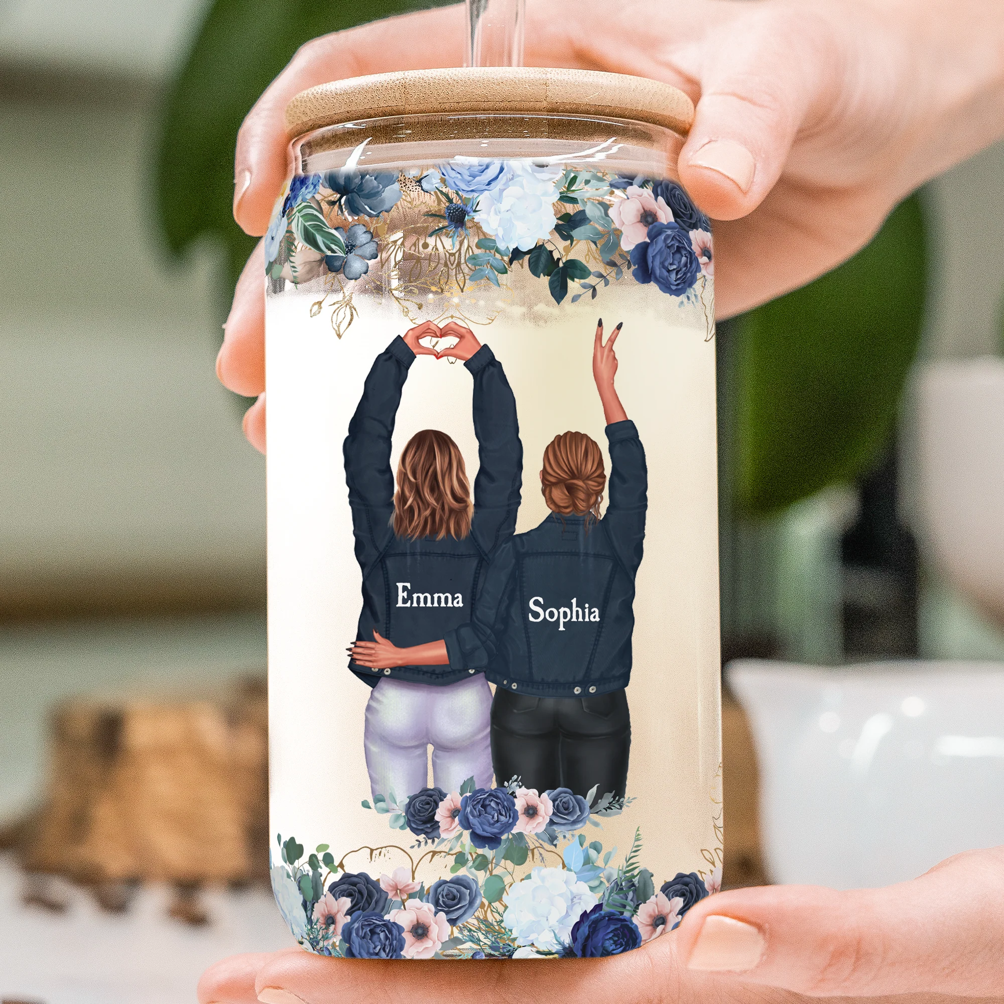 Thank You For Being My Unbiological Sister - Personalized Clear Glass Cup - Image 3