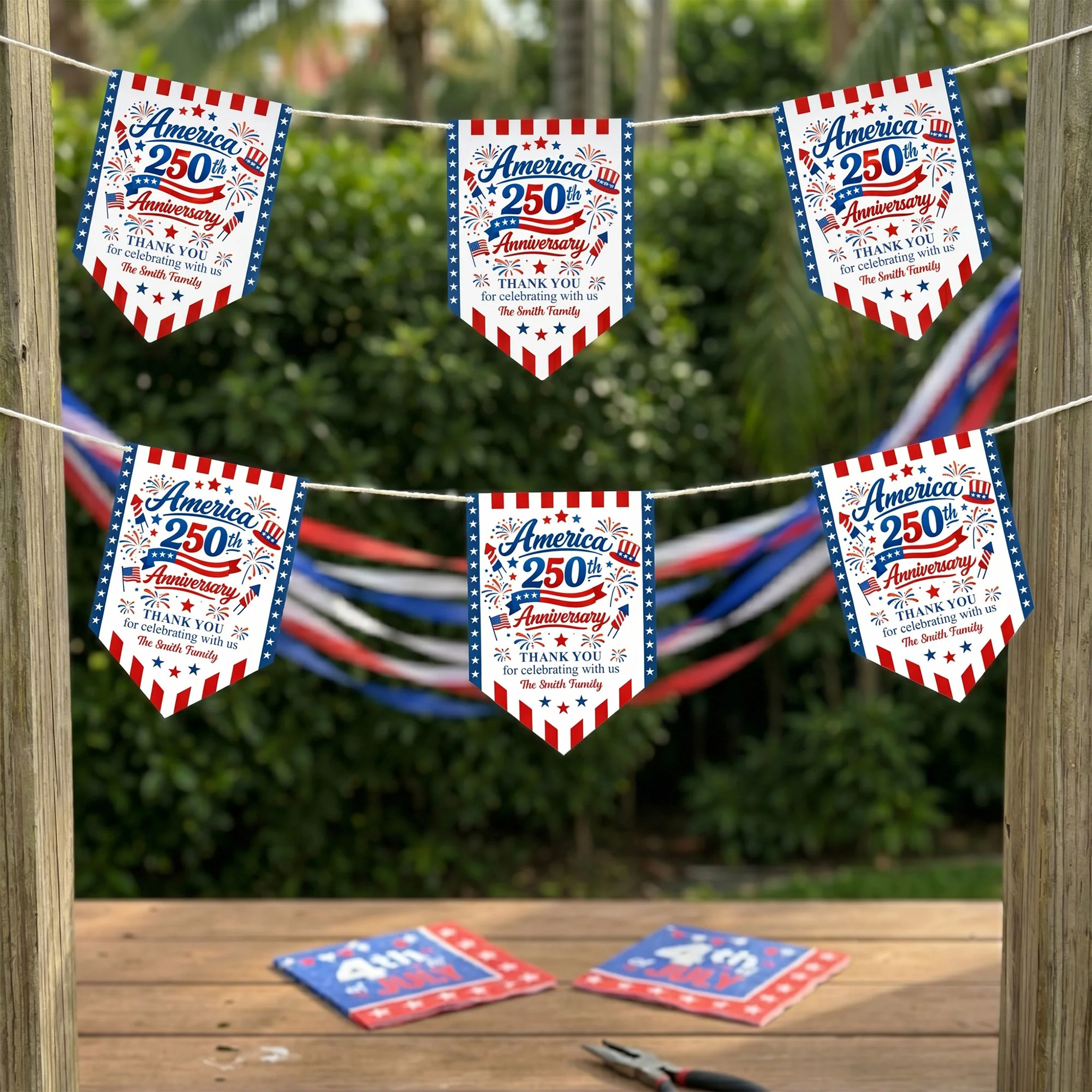 Thank You For Celebrating With Us - Personalized Garland Banner - Image 4