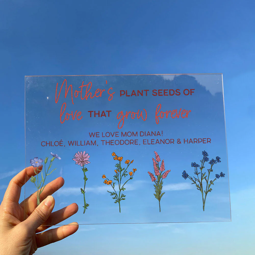 Thank You For Helping Us Bloom Gift For Mom Grandma - Personalized Acrylic Plaque - Image 4