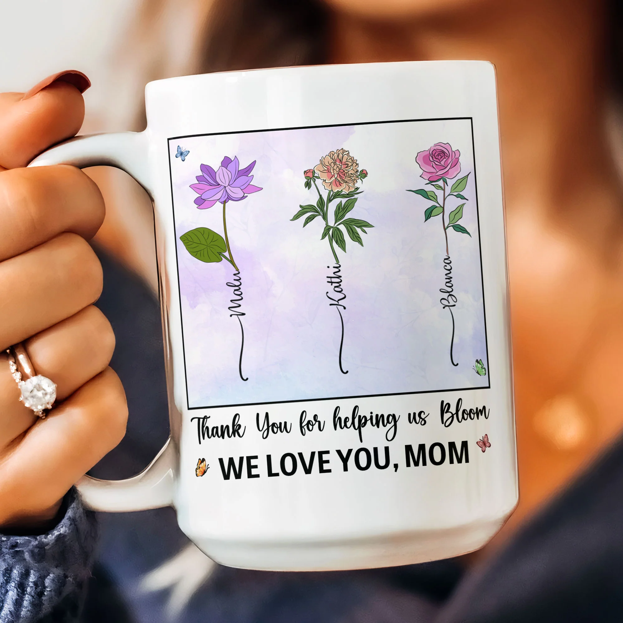 Thank You For Helping Us Bloom - Personalized Mug - Image 6