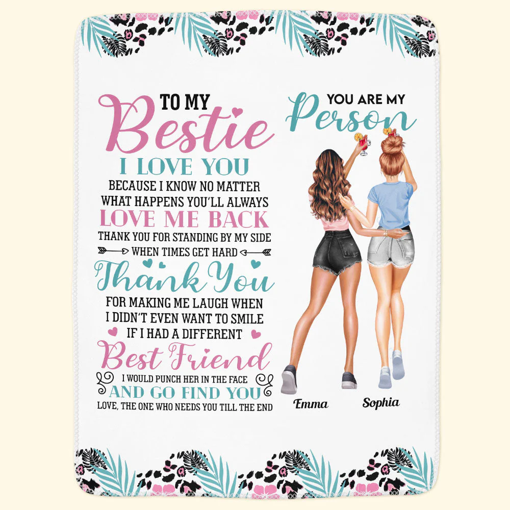 Thank You For Making Me Laugh Friendship Besties Sisters - Personalized Blanket - Image 5