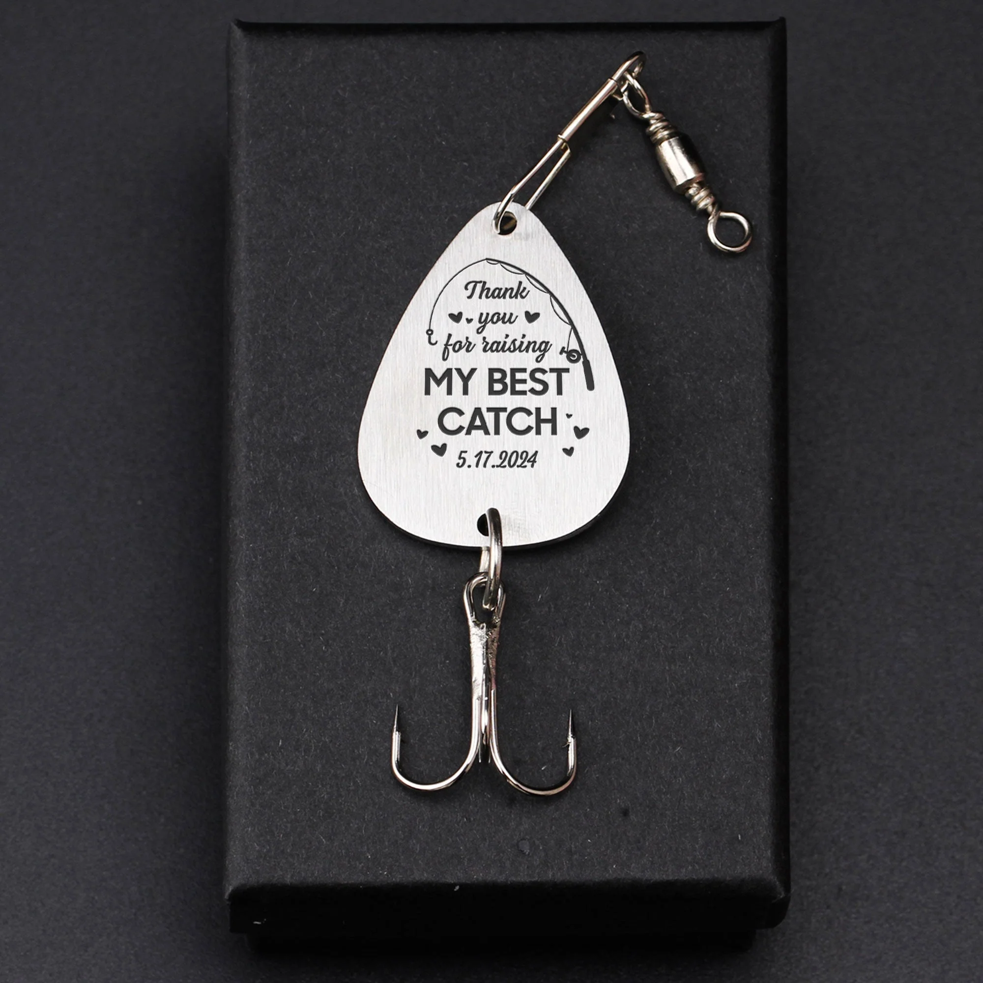 Thank You For Raising My Best Catch Father Of Groom - Personalized Fishing Lure Keychain - Image 4