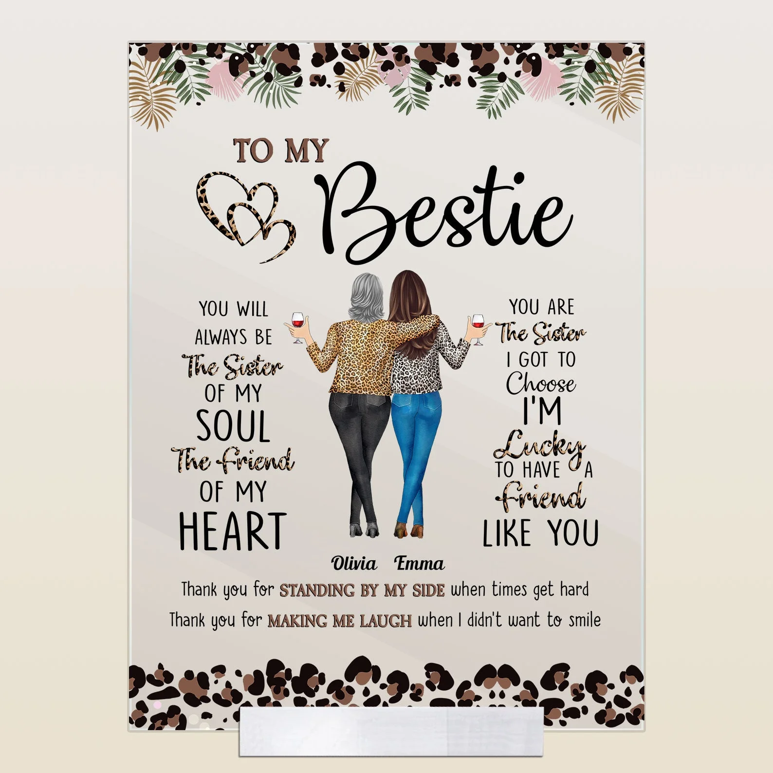 Thank You For Standing By My Side Friendship - Personalized Acrylic Plaque - Image 6