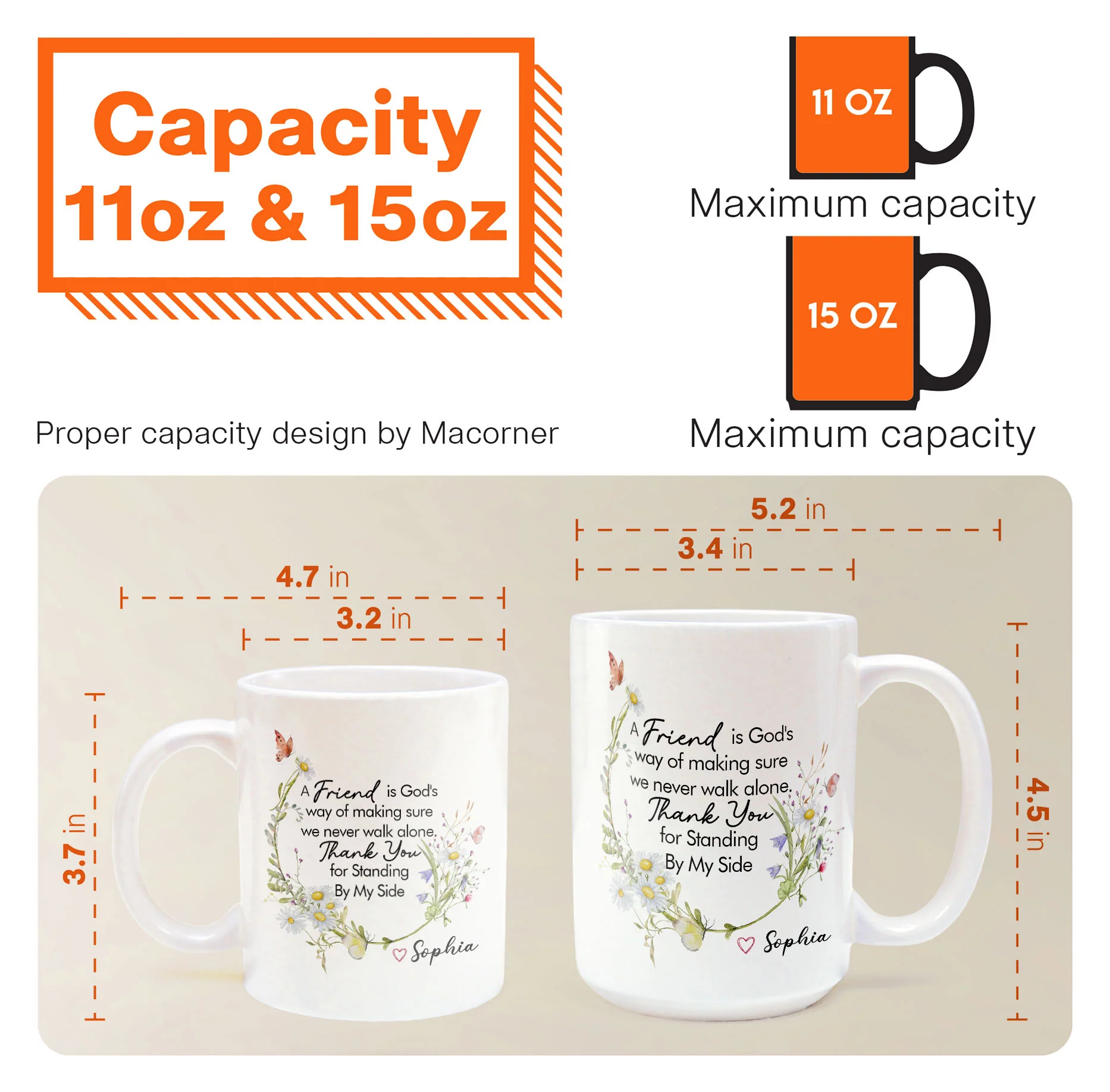 Thank You For Standing By My Side - Thank You Mug Friendship - Personalized Mug - Image 7