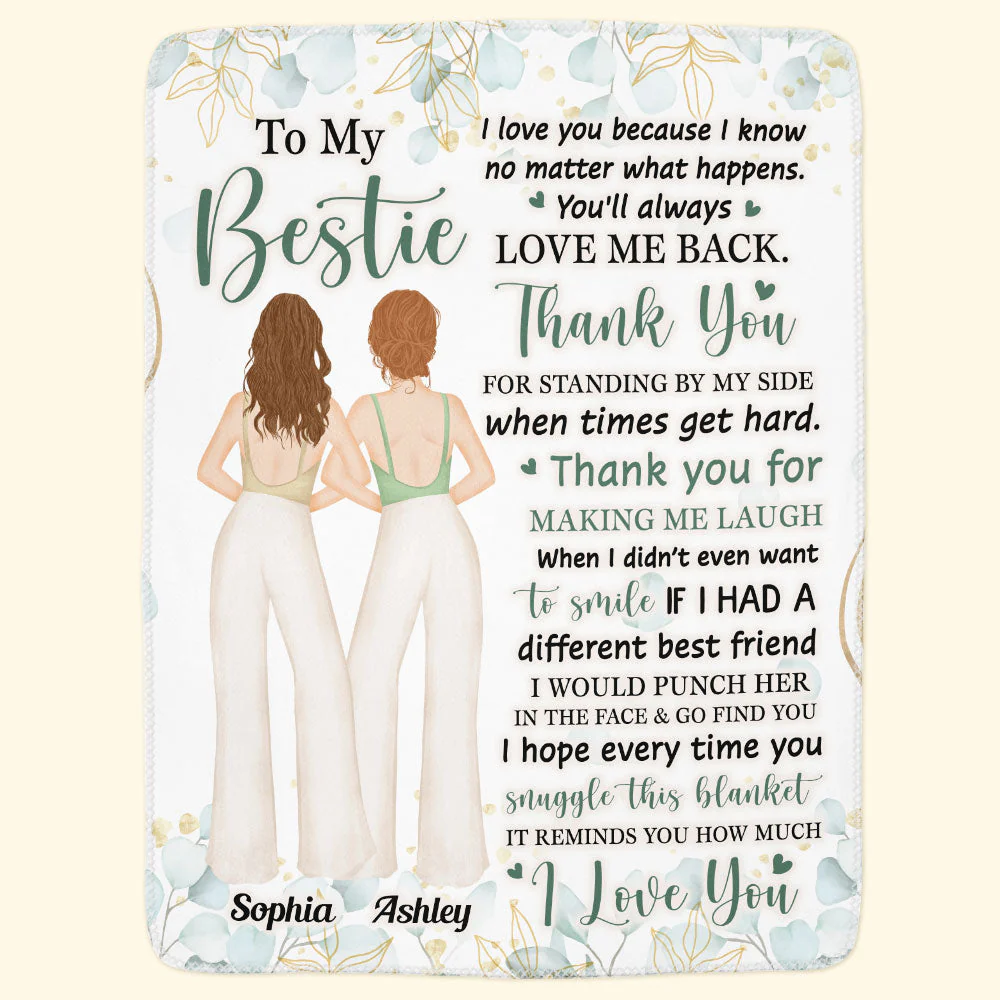 Thank You For Standing By My Side When Times Get Hard - Personalized Blanket - Birthday Gift For Friends, Besties, Bff, Best Friends, Soul Sisters, Sistas - Image 3