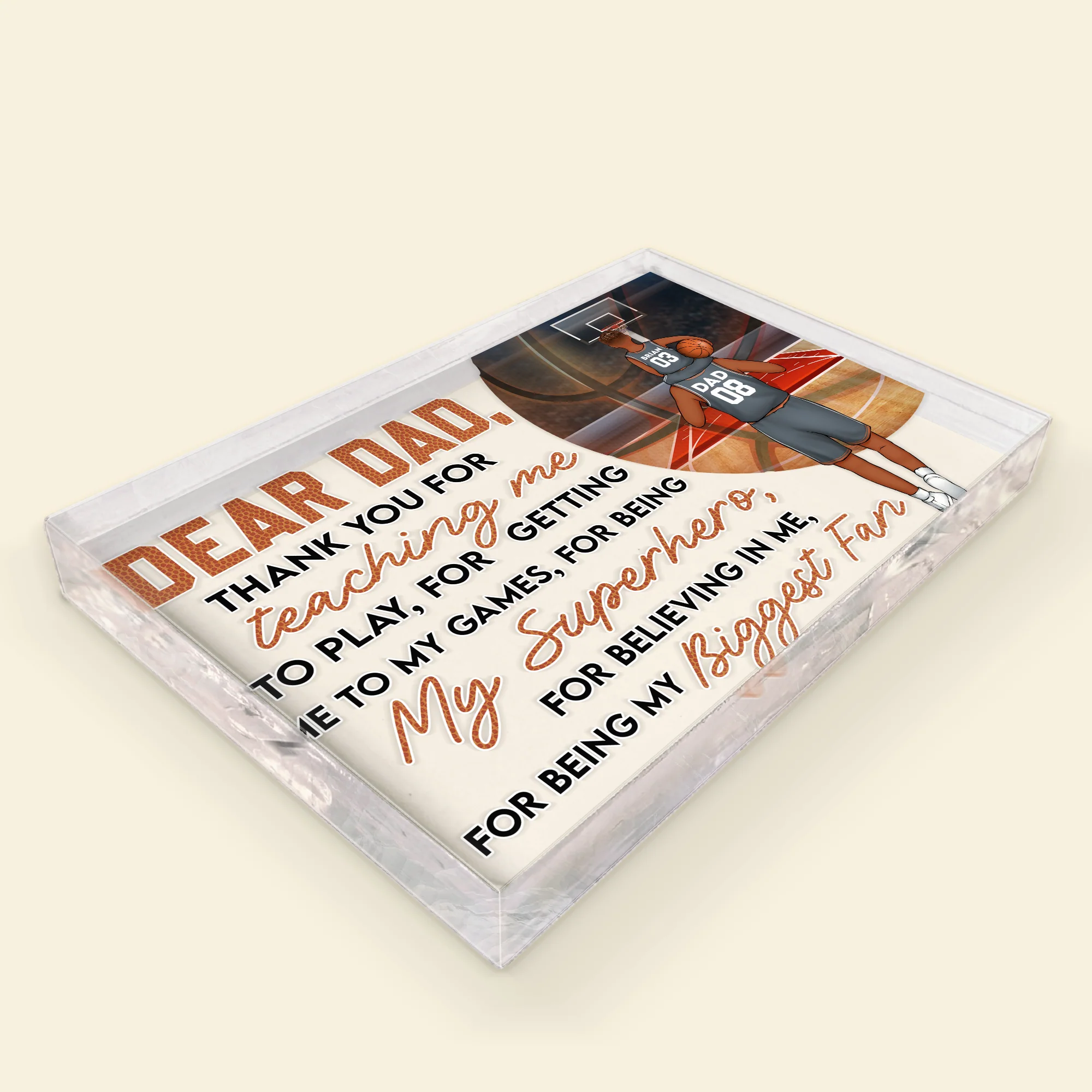 Thank You For Teaching Me To Play - Personalized Rectangle Acrylic Plaque - Image 3