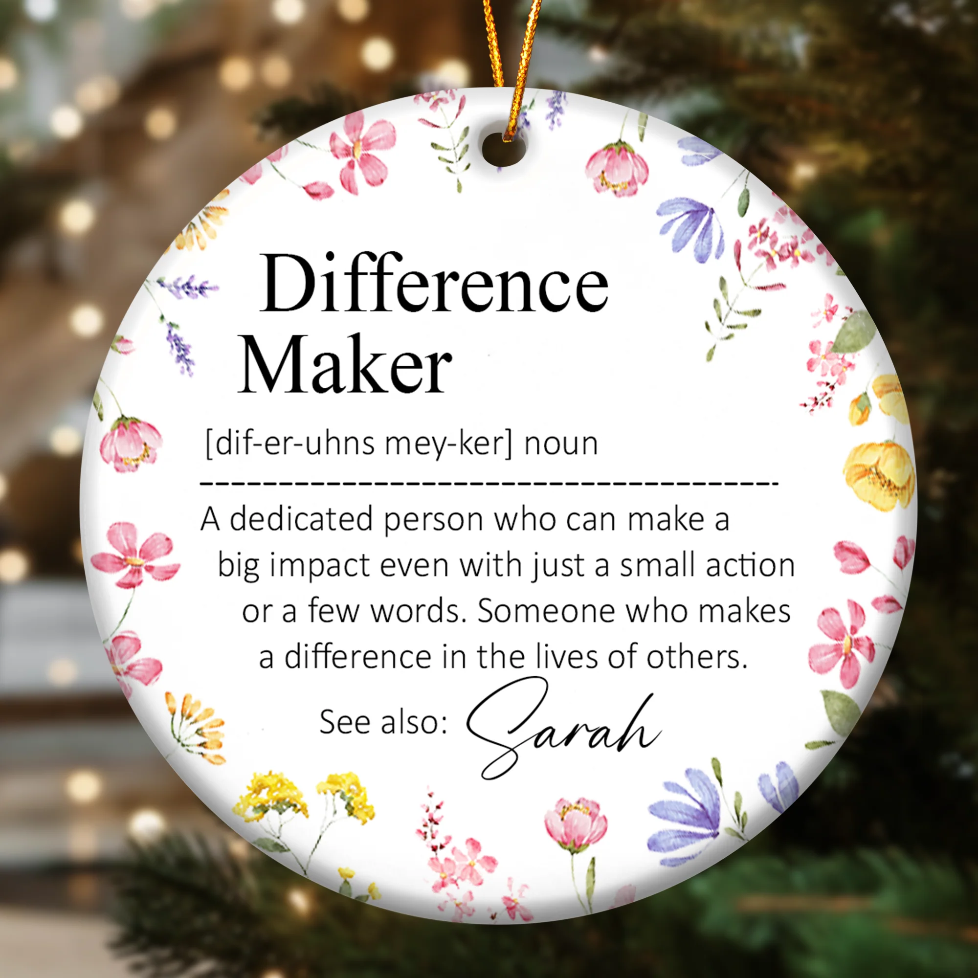 Thank You Gifts - Difference Maker - Mentor Appreciation For Coworkers, Family, Leader, Boss - Personalized Ceramic Ornament - Image 5