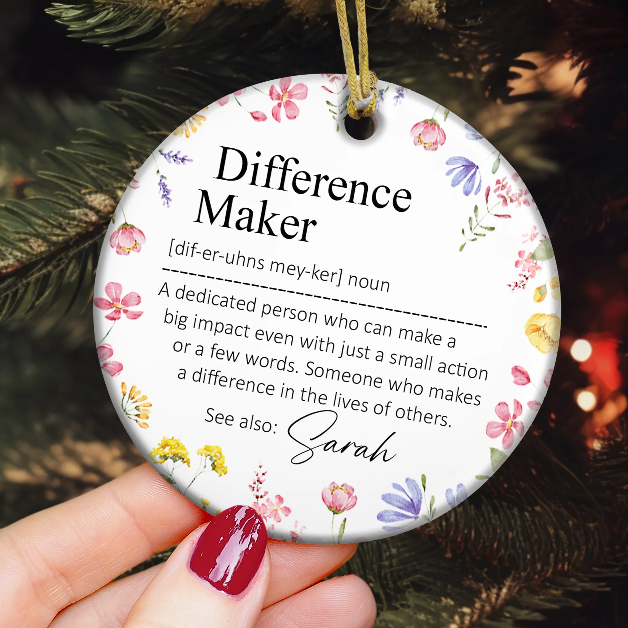 Thank You Gifts - Difference Maker - Mentor Appreciation For Coworkers, Family, Leader, Boss - Personalized Ceramic Ornament - Image 6