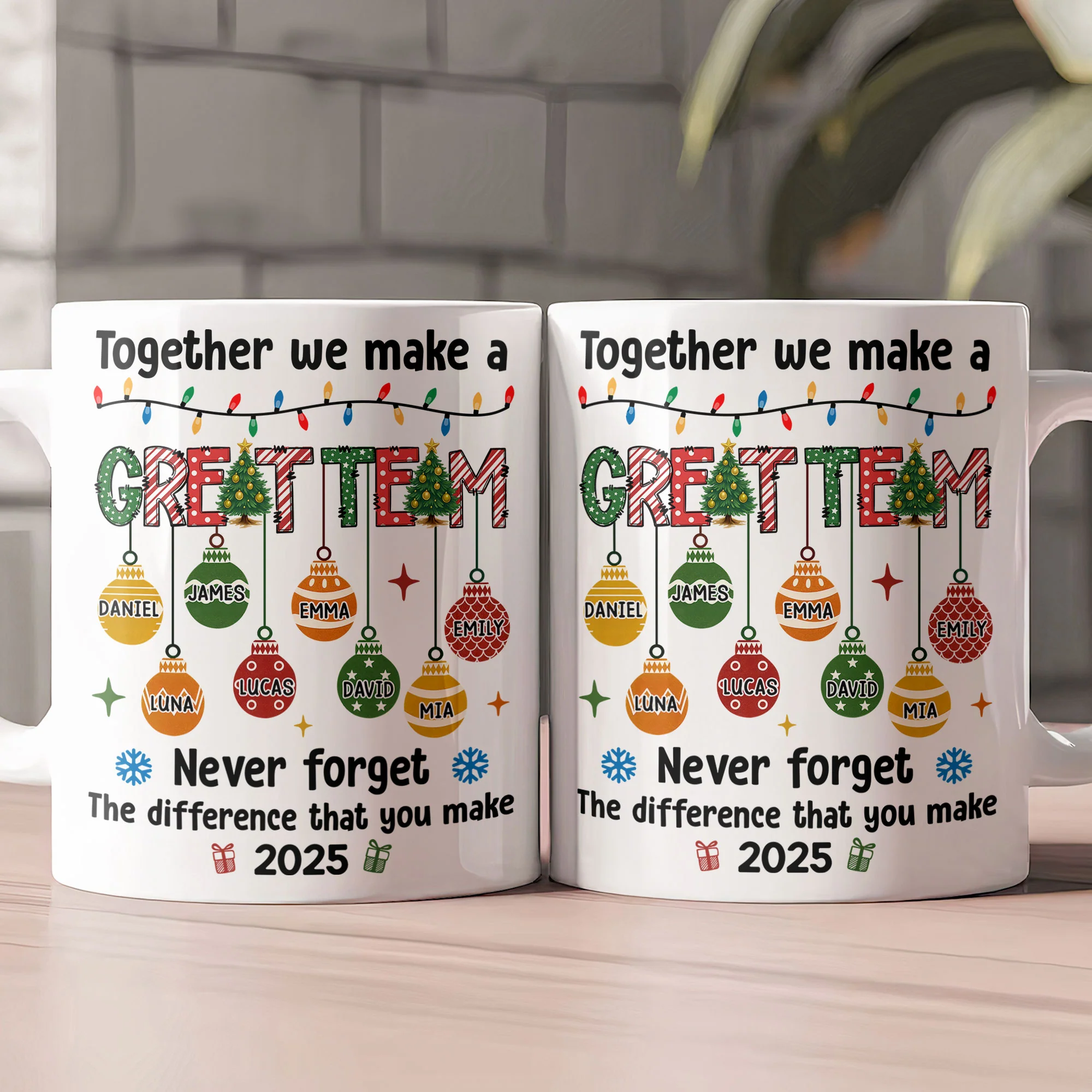 Thank You Gifts Employee Appreciation - Together We Make A Great Team - Personalized Mug - Image 2