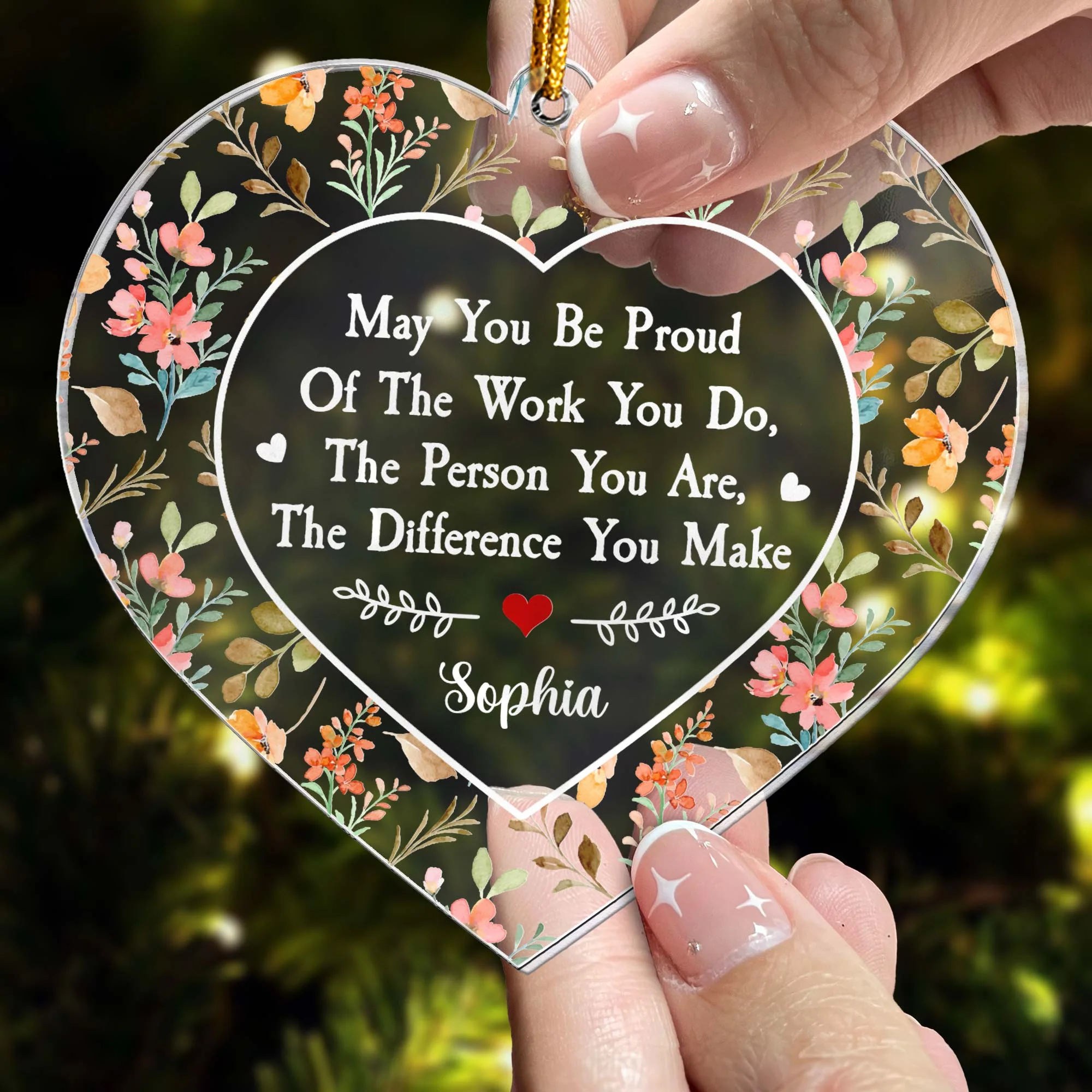 Thank You Gifts For Boss, Coworkers, Friends - Be Proud Of The Work You Do - Personalized Acrylic Ornament - Image 3