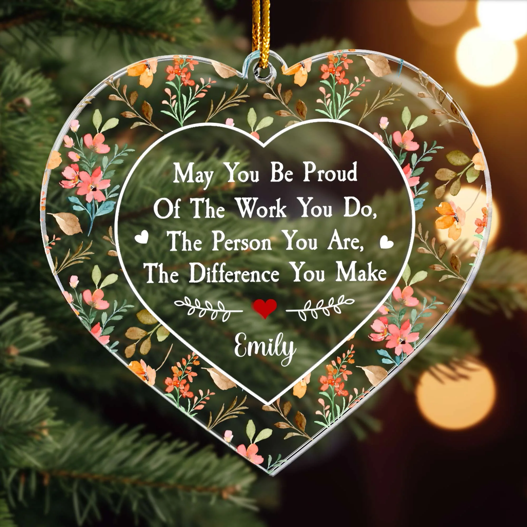 Thank You Gifts For Boss, Coworkers, Friends - Be Proud Of The Work You Do - Personalized Acrylic Ornament - Image 4