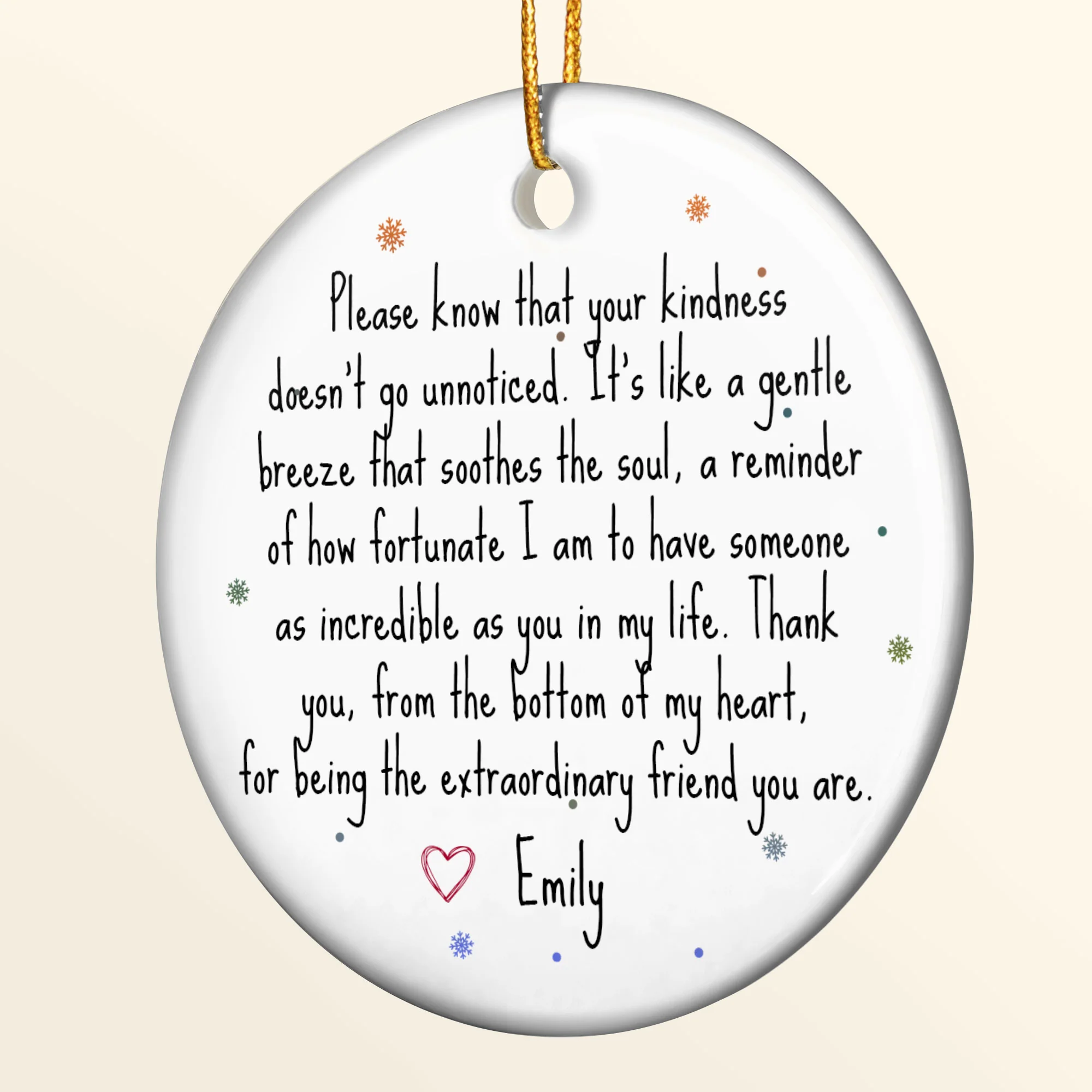 Thank You Gifts For Boss, Coworkers, Friends - Extraordinary Friend - Personalized Ceramic Ornament - Image 5