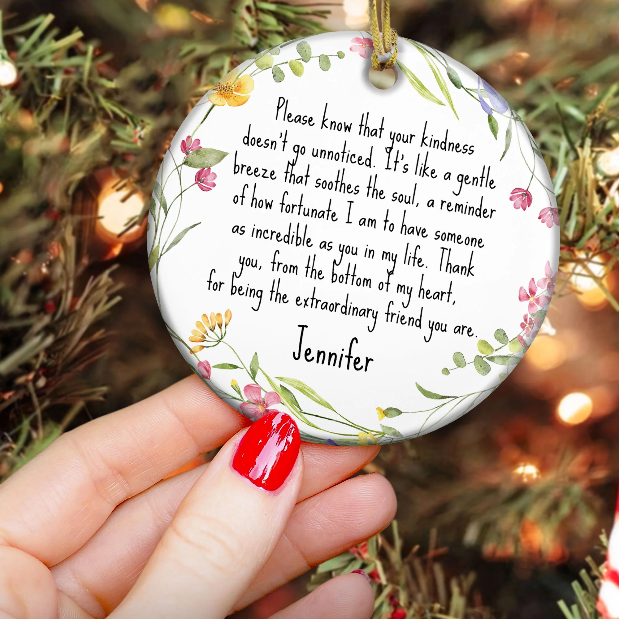 Thank You Gifts For Boss, Coworkers, Friends, Family - For Being The Extraordinary Friend - Personalized Ceramic Ornament - Image 3