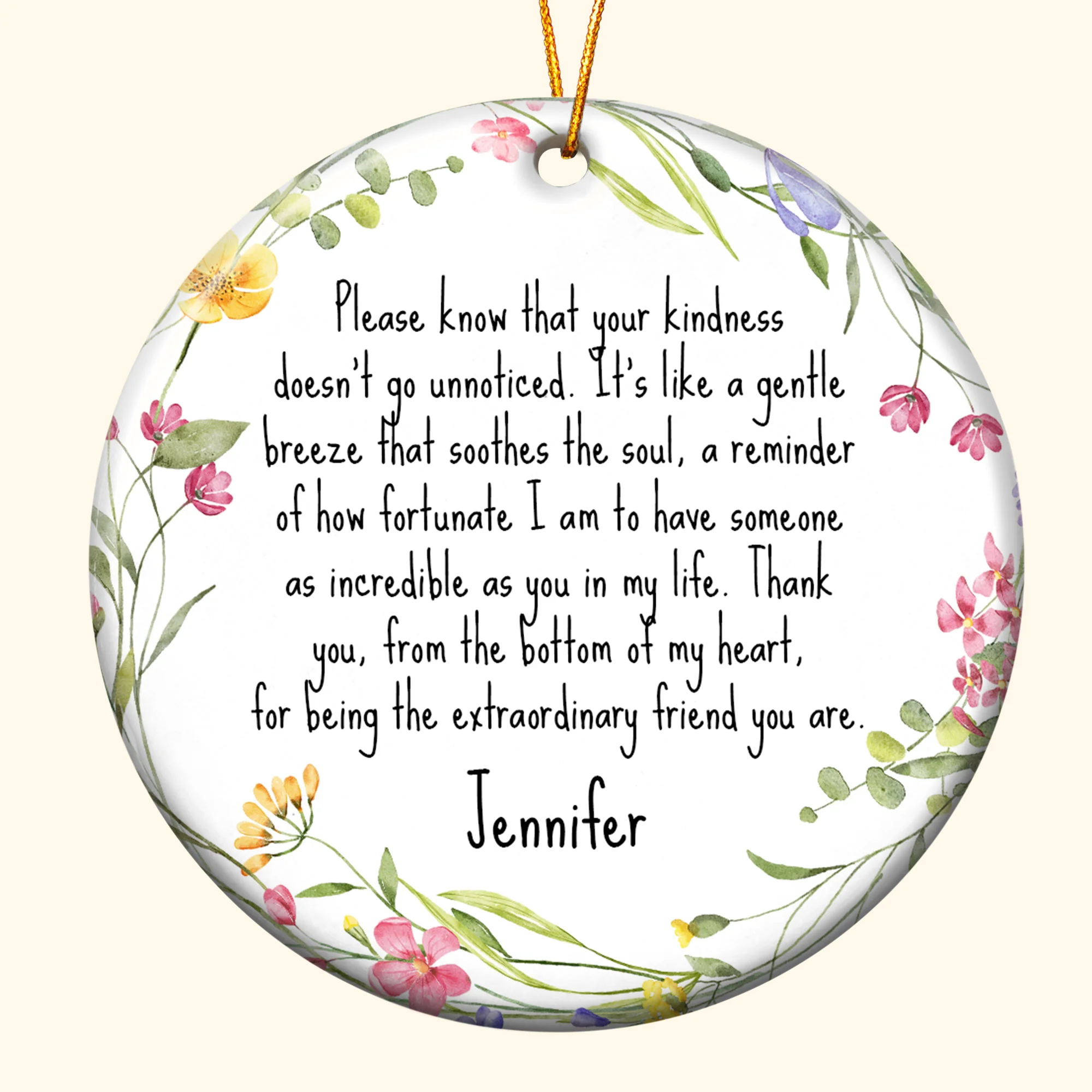 Thank You Gifts For Boss, Coworkers, Friends, Family - For Being The Extraordinary Friend - Personalized Ceramic Ornament - Image 4