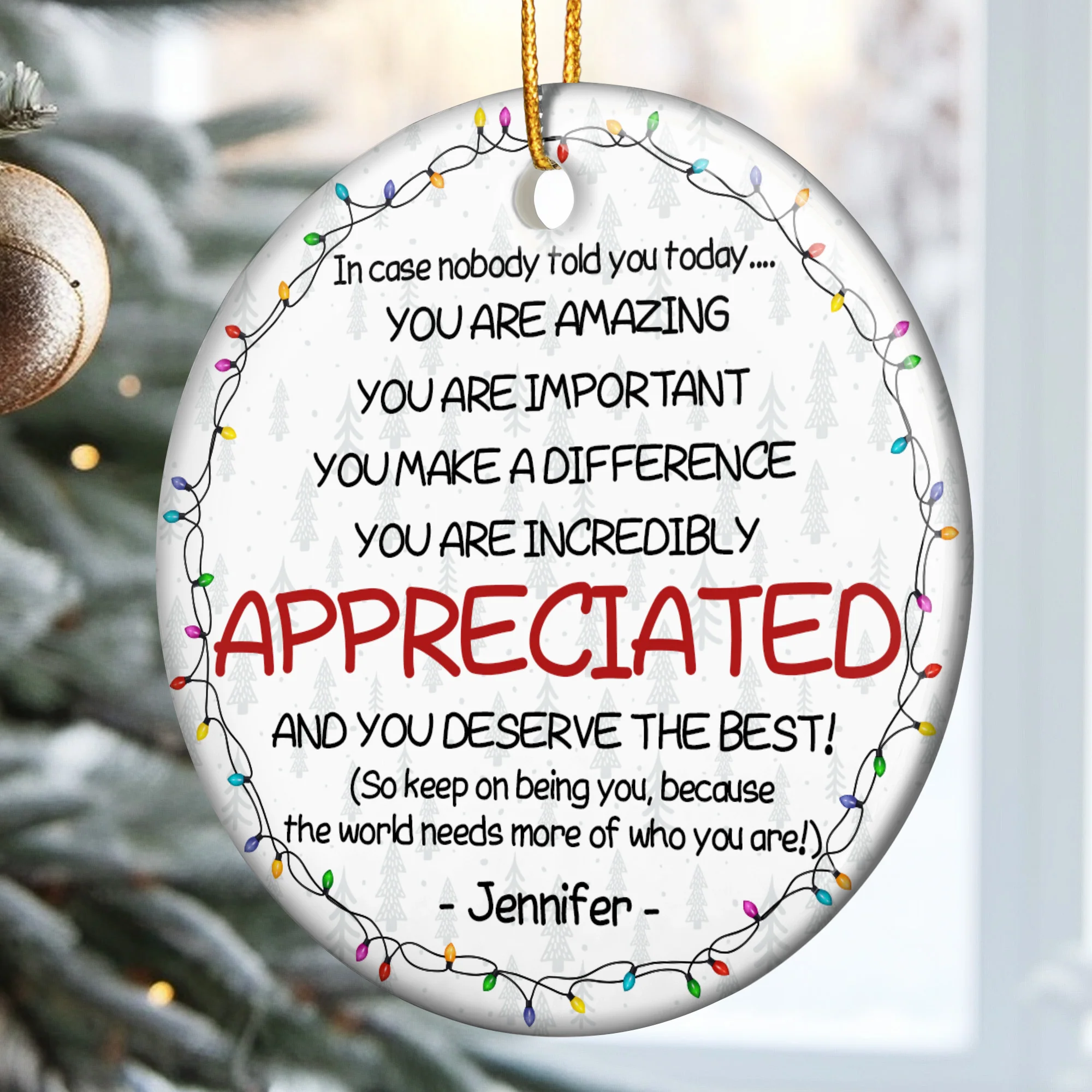Thank You Gifts For Boss, Coworkers, Friends - You Are Amazing - Personalized Ceramic Ornament - Image 4